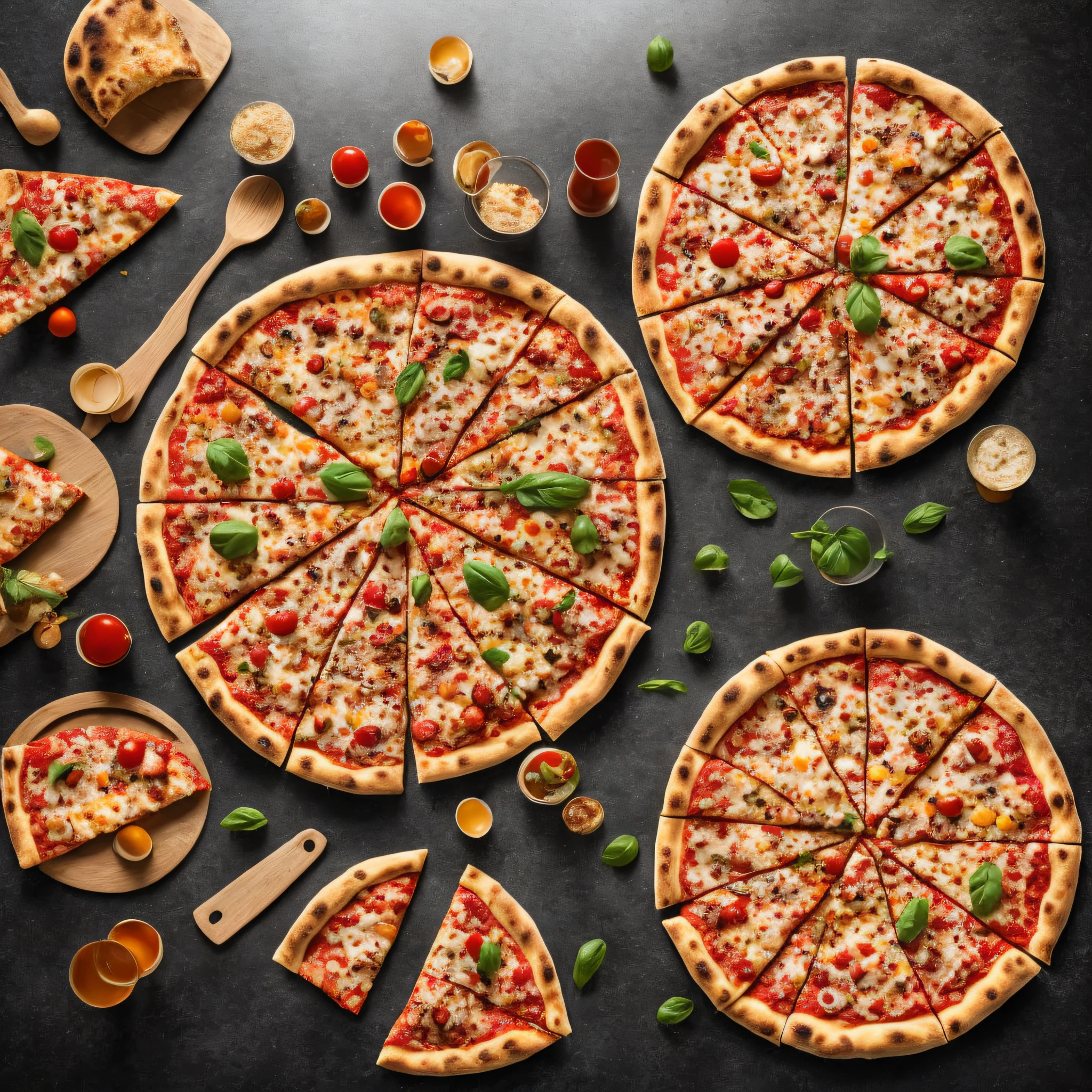 Professional photo of pizza (well composed), (in frame), centered, 8k, 4k, detailed, attractive, beautiful, impressive, realistic, realistic, cinematic composition, volumetric lighting, high resolution, vivid, detailed, stunning, professional, realistic, clear, perfect, dslr camera, 4k, 8k, 16k, 1024, 2048, 4096, detailed, sharp, best quality, high quality, high resolution