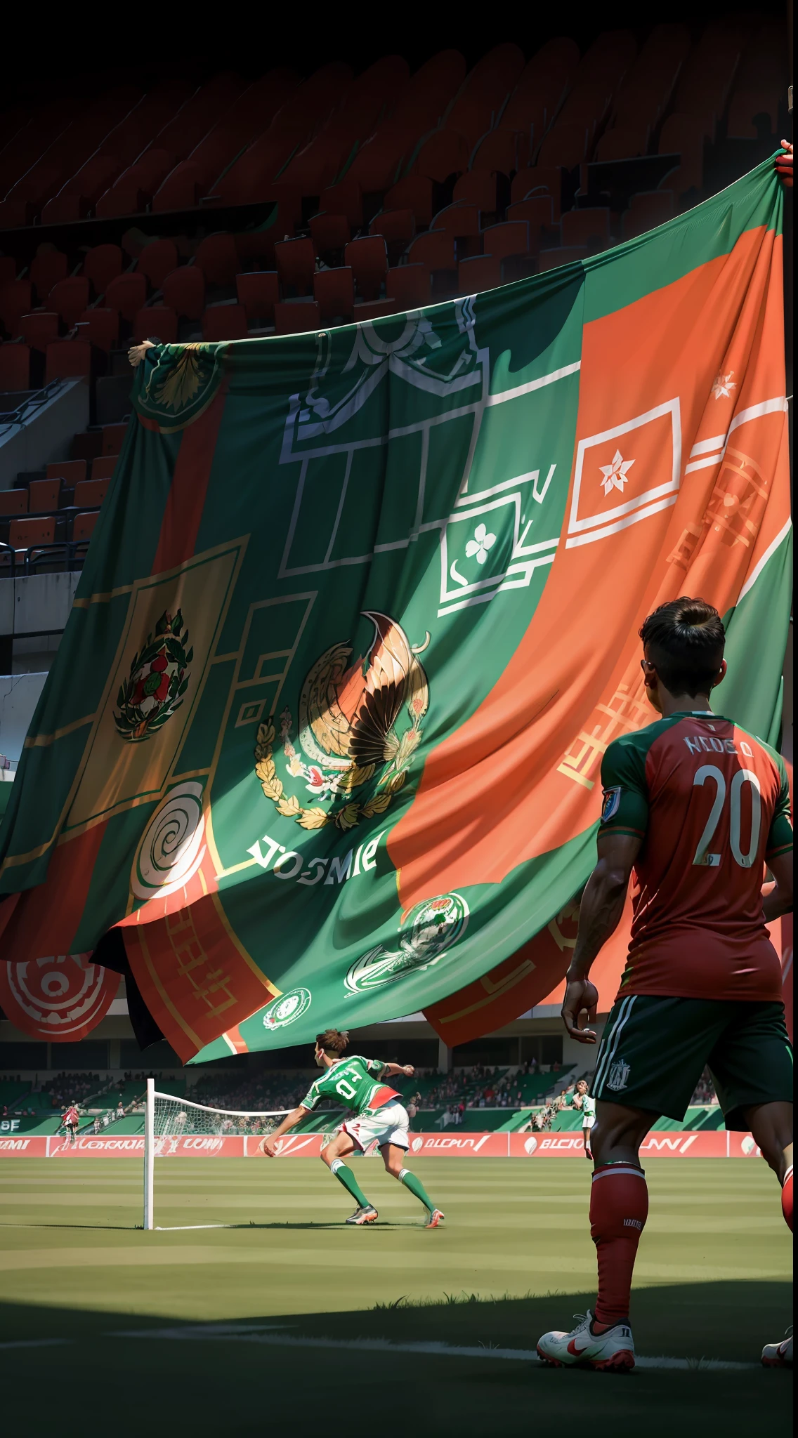 Mexican soccer team scoring a goal against the Honduran national team