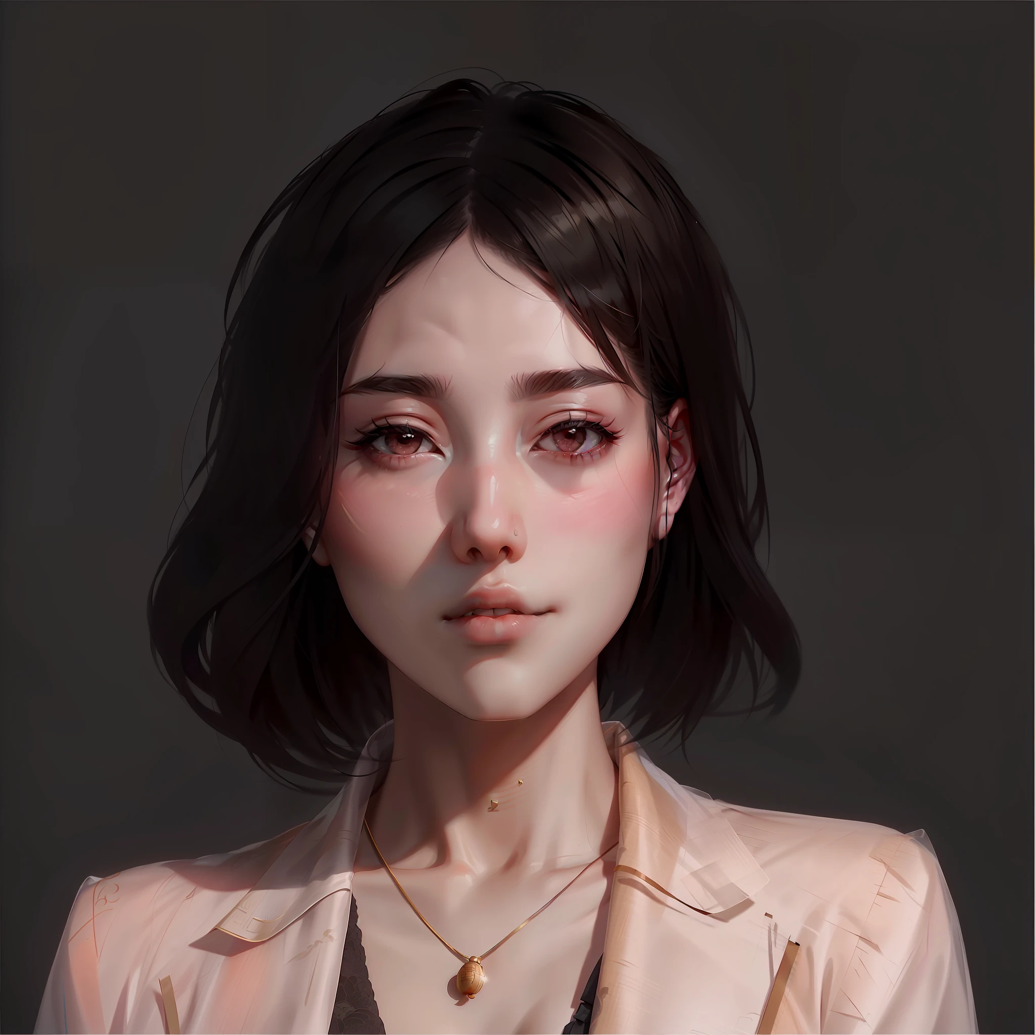 Chinese woman, 8k portrait rendering, realistic portrait, portrait, delicate hair, silky hair, short hair