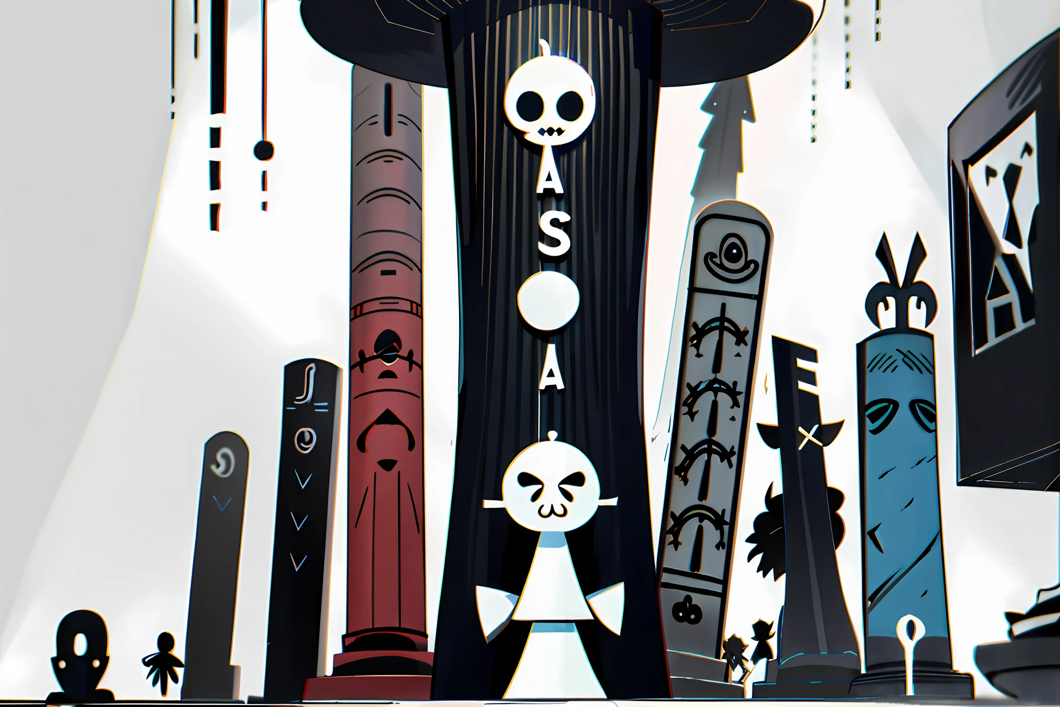 Password totem, people in line