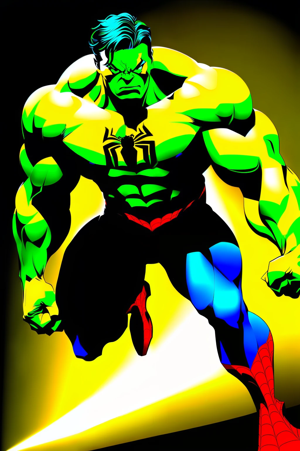 Create the spider man with hulk head