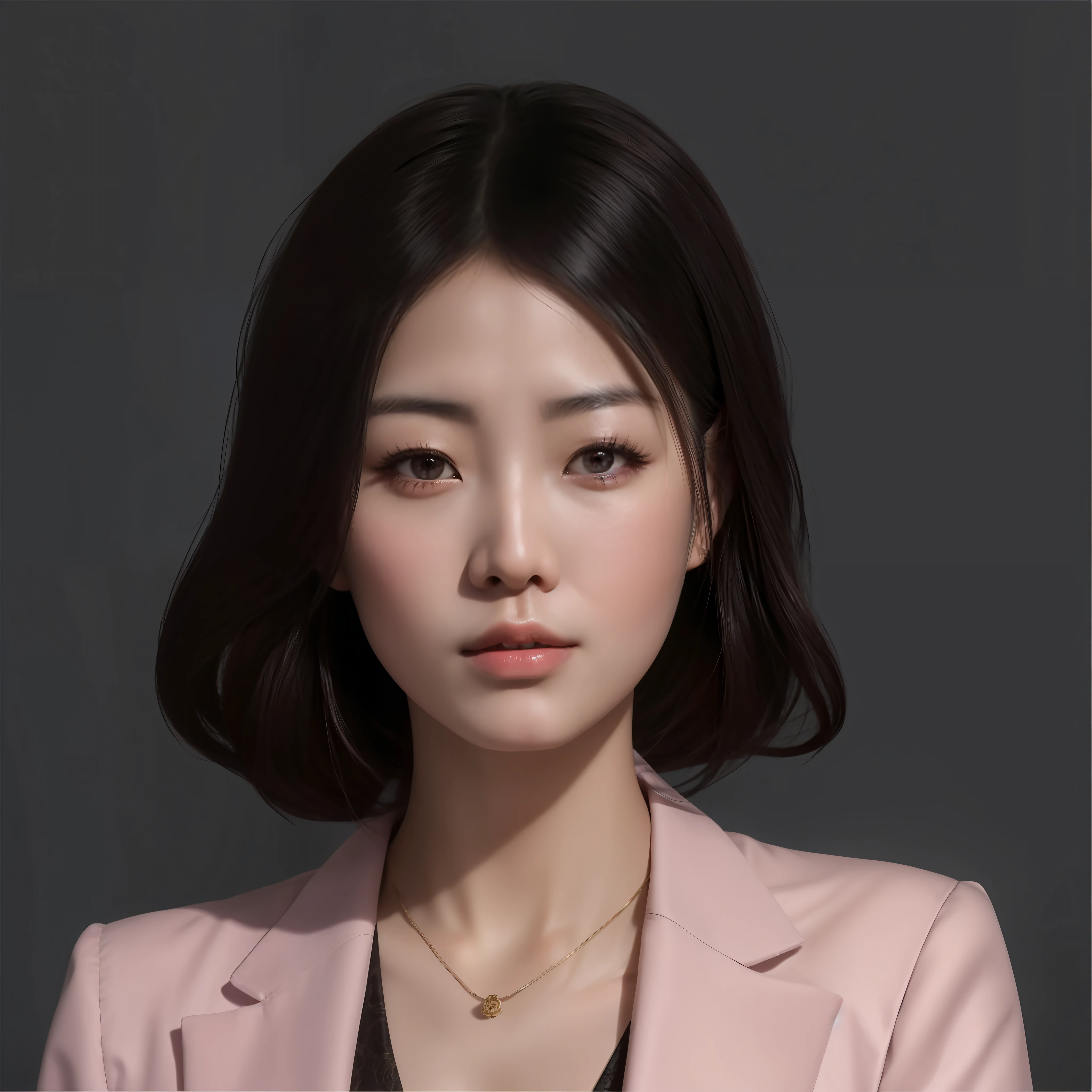 Chinese woman, 8k portrait rendering, realistic portrait, portrait, delicate hair, silky hair, short hair