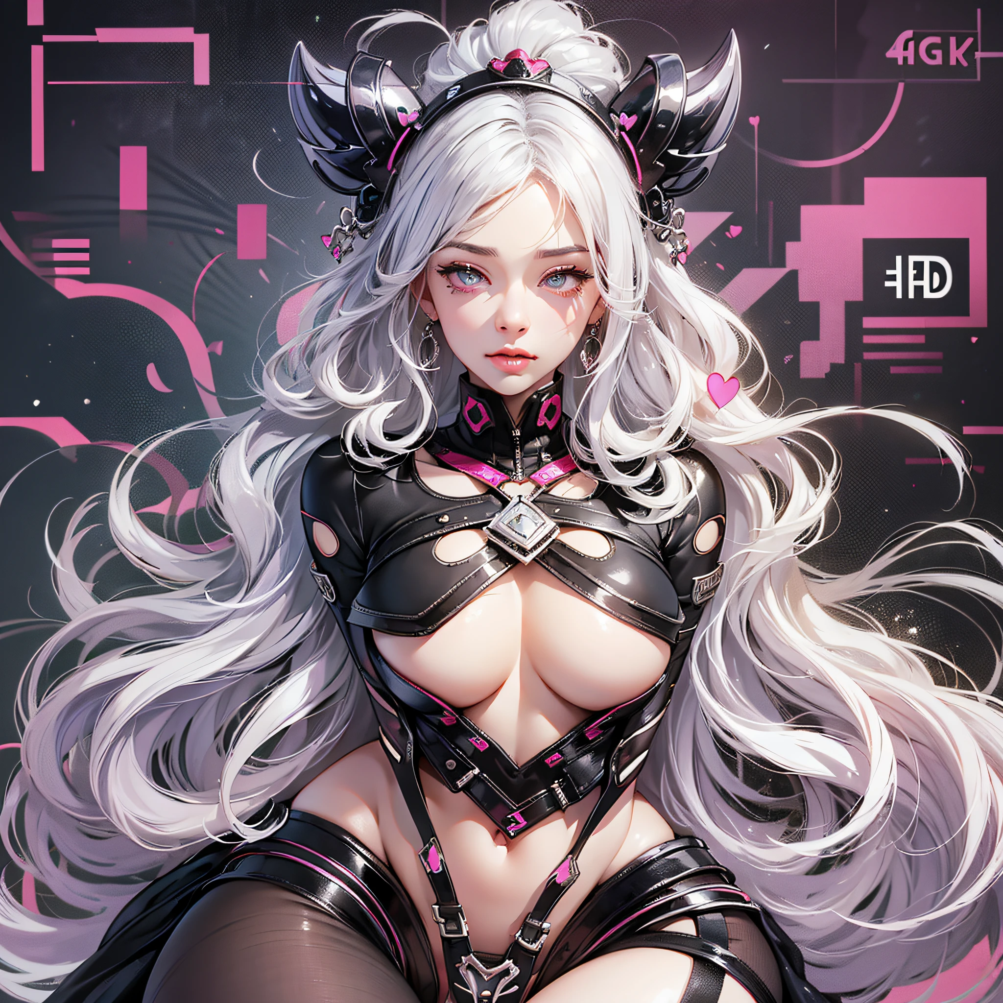 silver hair, hair ornament, heart-shaped pupils, heart earrings, moaning, torogao, naughty face, perfect body curve, boobs, Long legs, high detail, Surrealism, anime style, UHD, masterpiece, textured skin, super detail, high quality, high details, best quality, highres, 8k --auto --s2