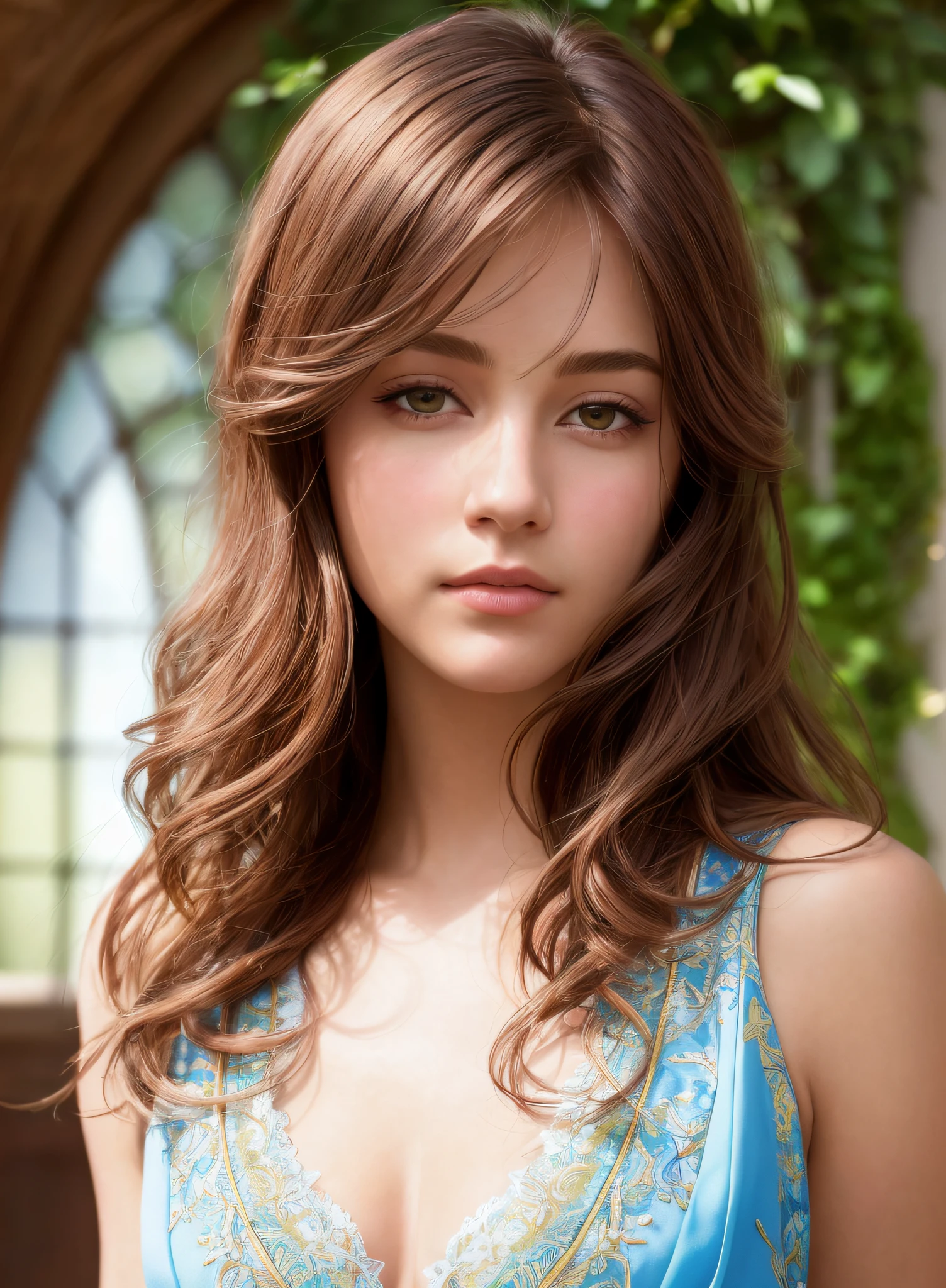 High quality, masterpiece, masterpiece, exquisite facial features, exquisite hair, exquisite eyes, exquisite colored hair, 4K picture quality, brilliant light and shadow, beautiful man, (masterpiece), (excellent), (1 female), stunning, beautiful detailed eyes, fine details, depth of field, very detailed CG, original, very detailed wallpaper, upper body, looking at the audience, colorful comic style, Mucha
