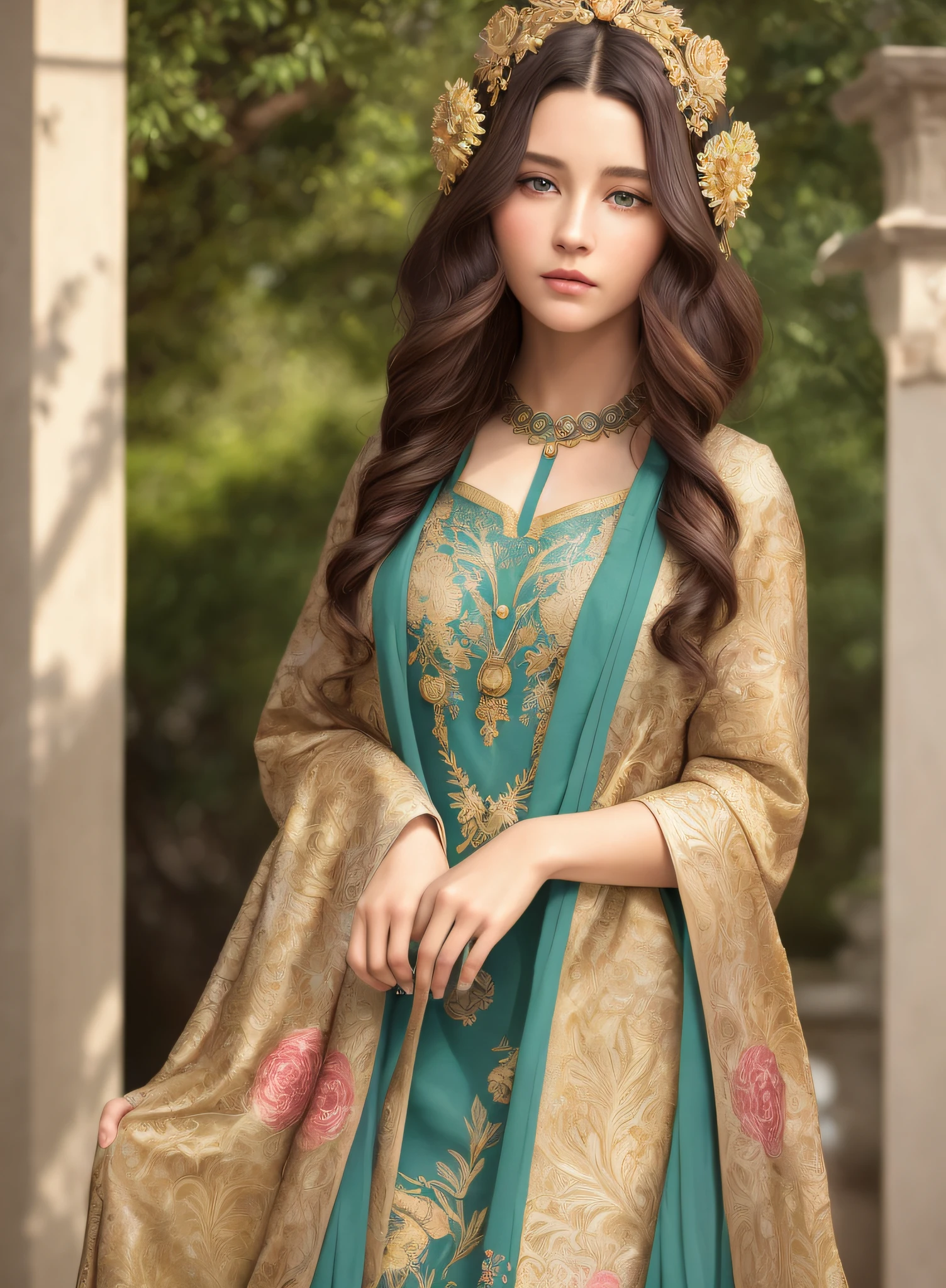 High quality, masterpiece, masterpiece, exquisite facial features, exquisite hair, exquisite eyes, exquisite colored hair, 4K picture quality, brilliant light and shadow, beautiful man, (masterpiece), (excellent), (1 female), stunning, beautiful detailed eyes, fine details, depth of field, very detailed CG, original, very detailed wallpaper, upper body, looking at the audience, colorful comic style, Mucha