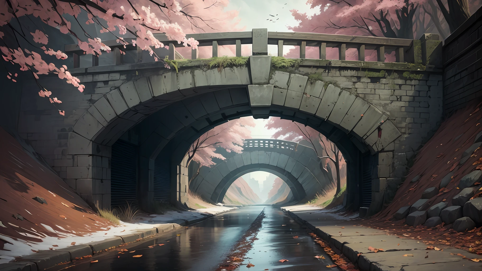 Dark bridge, under the bridge a ghost-like dog, dark, realism, terror, 4k --auto --s2
