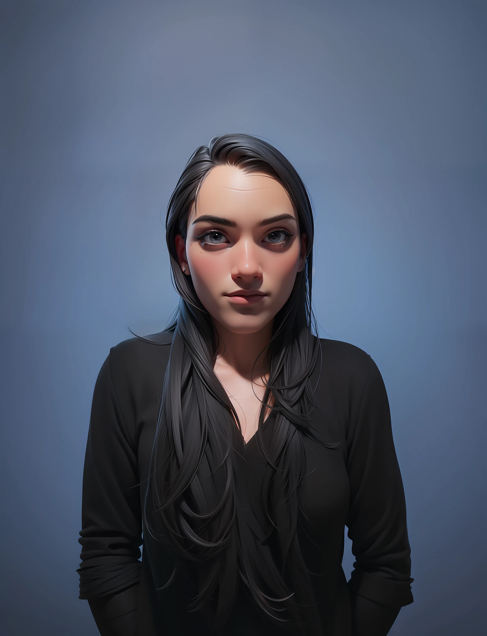Self portrait, digital art, black background, 4k, high quality, high sharpness, detailed, vivid colors