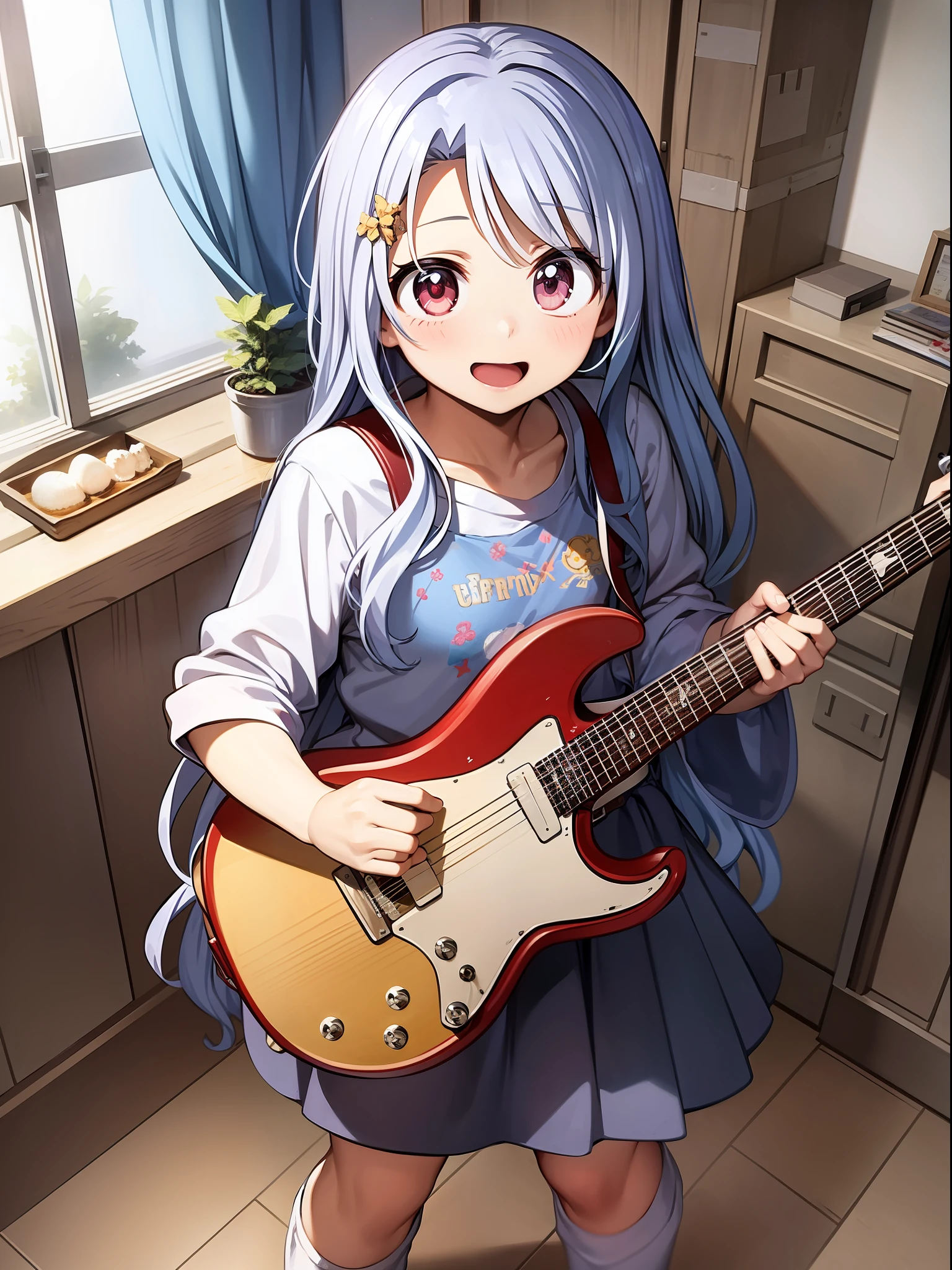 Eri chan playing in the room, small stature, nice environment, super detailed, high quality