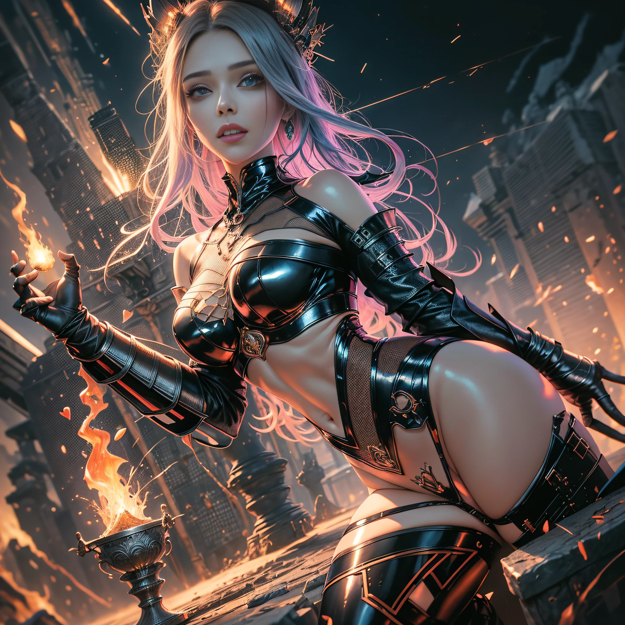 angle below-close near a Will-o'-the-wisp raw varied full-plated-armor-massive chaos dark dark evening Pro-photorealism lights sun illumination luminescence depth optimal resolution perfection ultra precise maximum Lightning contrast global illumination cgi vfx sfx sfx reflex ultra detail Octane rendered extremes enhanced graduated UHD XT3 16K DSLR HDR UnrealEngine5 romm rgb pbr 3dcg fxaa blu-ray color-coded backlights anti-aliasing fkaa txaa rtx ssao opengl-shaders glsl-shaders post-processing post-production cell-shading tone-mapping equirectangular 360 meticulously entangled a magical wizard burning fire incandescent embers burning hearth "the travelling castle" cremations heart A necromancer Dark style Vampire Tourmaline 16k "Wanda Maximoff" Elizabeth Olsen 32years muscular symmetrical bodies heavily dressed unity Cosplay 16K "Scarlet Witch" dazzling ultra-beautiful soft eyes glowing tyndall effect delicate face open mouth teeth smile (skin high detailed: 1.3) Bokeh absurd 16k short hairstyle suave seductive dramatic bridaldress shoulders lace white shirt sleeves white lace best ratio four fingers and an inch Magic hands: 1.3 clavicles papillotes silk satin felt seam strange corsait navel skirt loose swinging spinel thick leather thighs covered garters revealing legs boots solid voluminous fur black abundant short Indigo thick underwear imposing fullbodye heart armor "Heavy Metal" metallic 16k magic covered flat opal bands copper chainmail chrome ruby throne occult Crystalline 16k War submit devastated temple Lava-vitre-mirror strike multishoot-plasmalight ruins 16K Guweiz and James Jean by tattoo CGSCOSITY, etc. Slightly nsfw