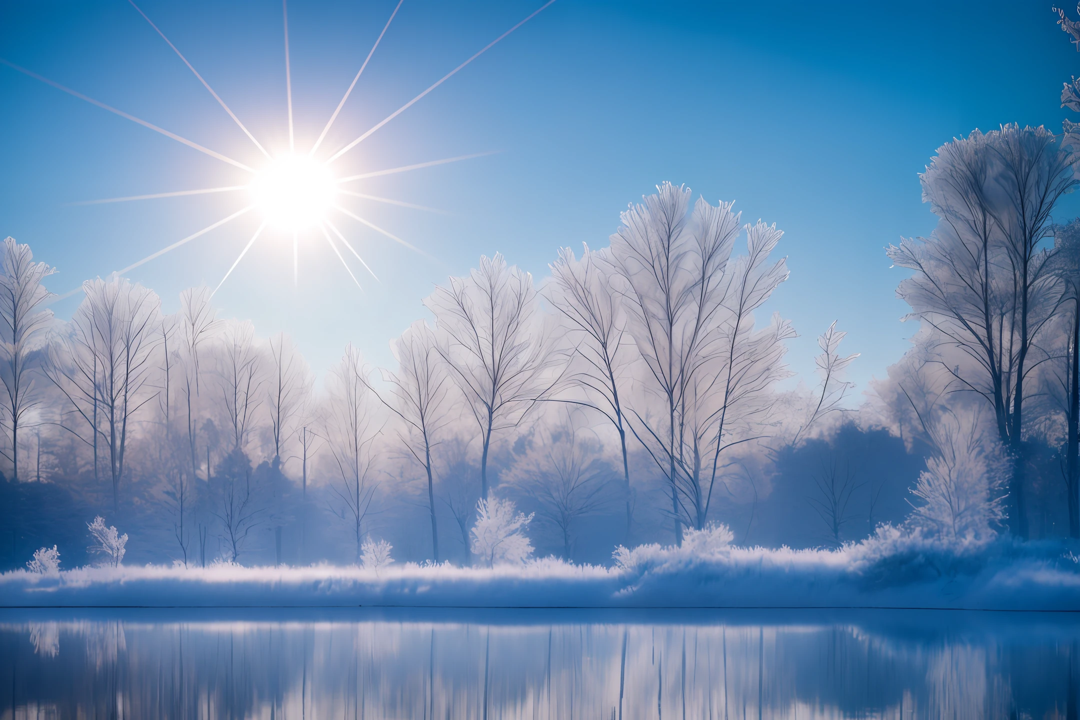 Light and water are reflected on frosted glass