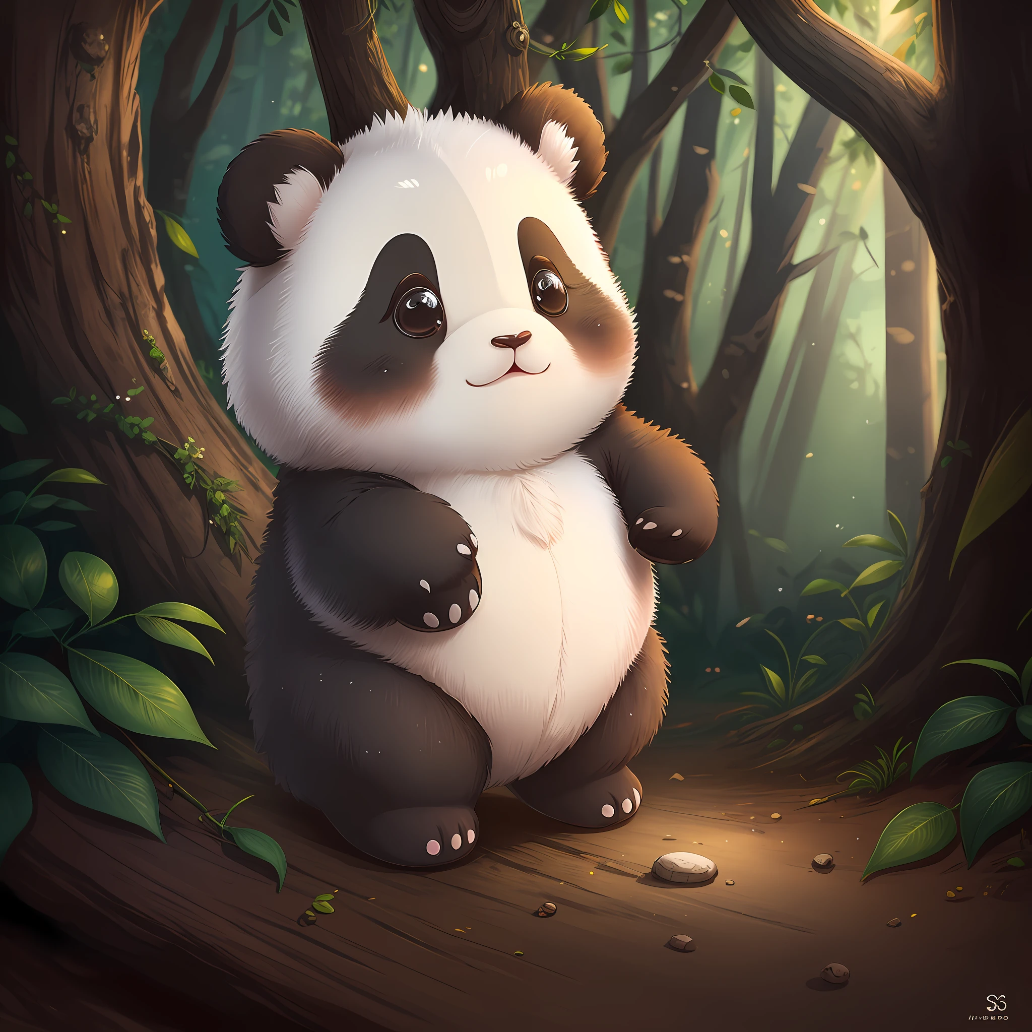 Realistic, cute Yuru character, animal, panda --auto --s2