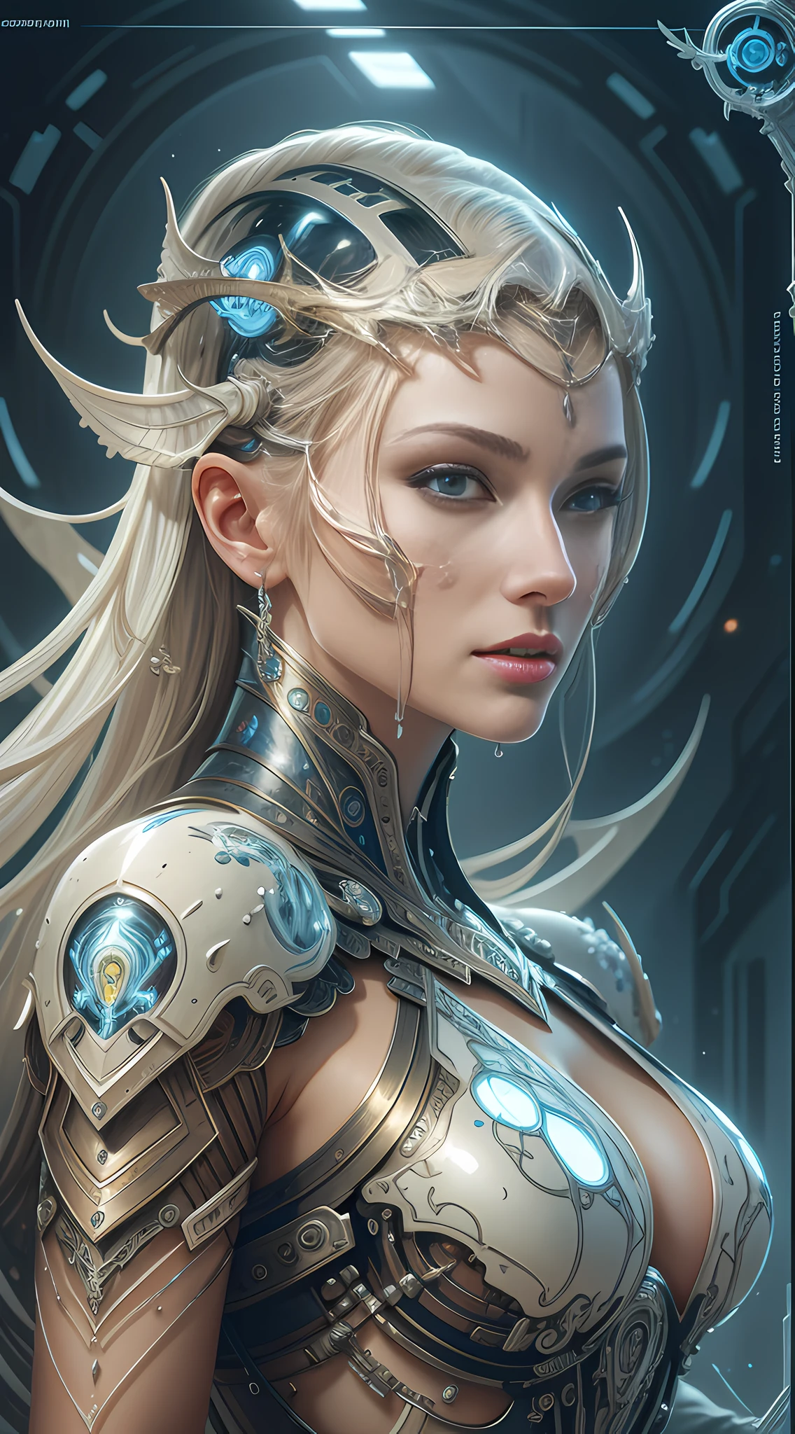 organic cyborg, white plastic, diffuse lighting, fantasy, intricate, elegant, highly detailed, realistic, realistic, digital painting, art station, illustration, concept art, smooth, sharp focus, art by John Collier and Albert Obright and Krenz Kusart and Artem Demura