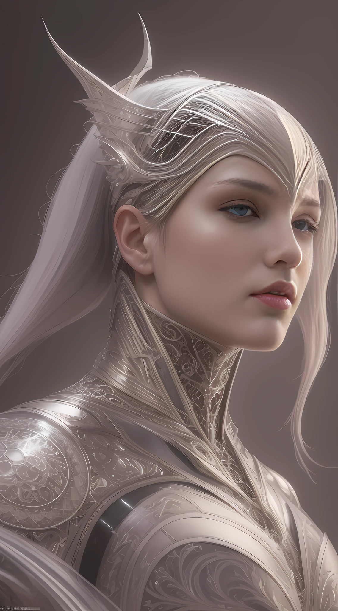 organic cyborg, white plastic, diffuse lighting, fantasy, intricate, elegant, highly detailed, realistic, realistic, digital painting, art station, illustration, concept art, smooth, sharp focus, art by John Collier and Albert Obright and Krenz Kusart and Artem Demura