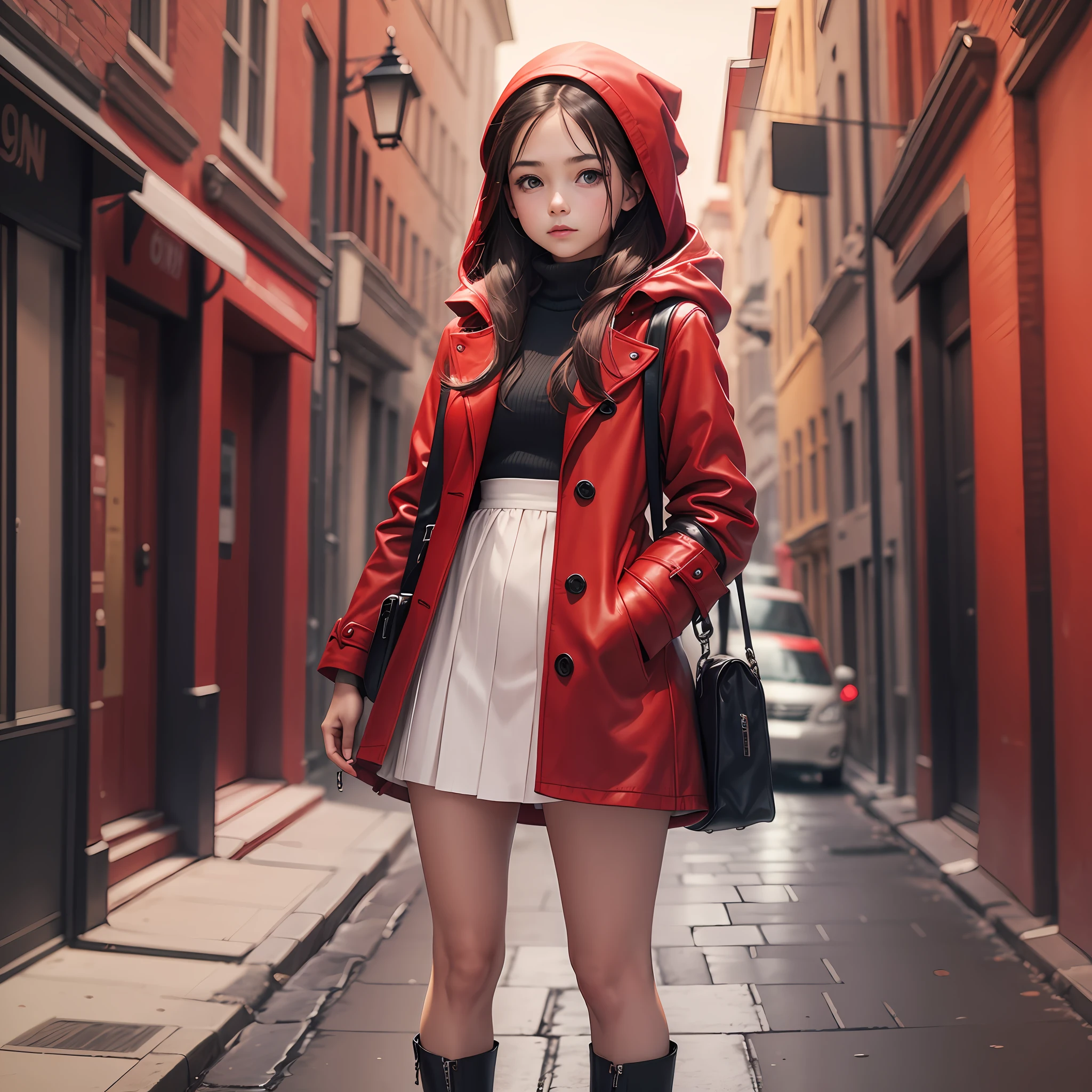 A girl in a red coat --auto --s2