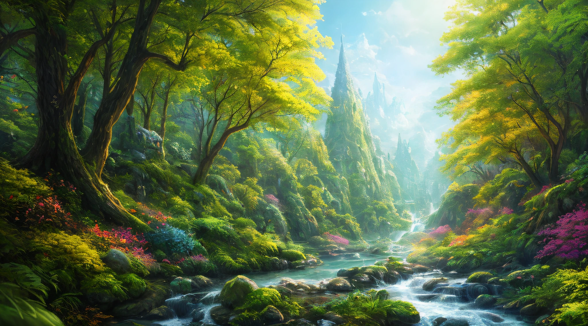 masterpiece, best quality, high quality,extremely detailed CG unity 8k wallpaper, An enchanting and dreamy scene of a fantasy forest, with towering trees, hole and hidden fairy glens, creating a sense of mystique and enchantment, artstation, digital illustration, intricate, trending, pastel colors, oil paiting, award winning photography, Bokeh, Depth of Field, HDR, bloom, Chromatic Aberration ,Photorealistic,extremely detailed, trending on artstation, trending on CGsociety, Intricate, High Detail, dramatic, art by midjourney