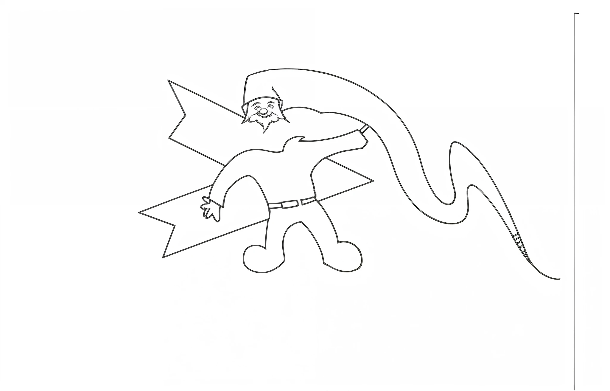 A gnome wearing a long burrow and a large boomerang on his back