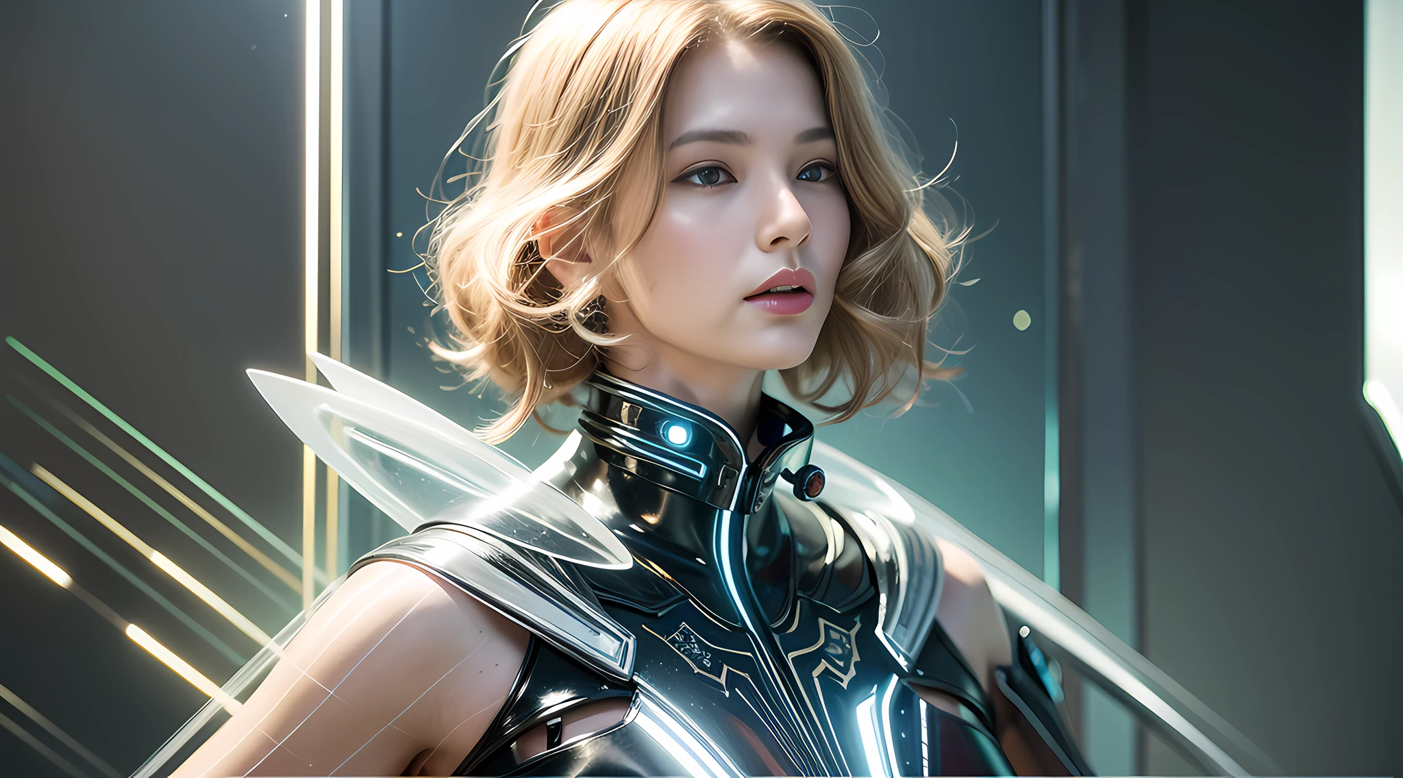 Organic cyborg, white plastic, diffuse lighting, luminous ornaments, light reflection, fantasy, intricate, elegant, highly detailed, realistic, realistic, digital painting, art station, illustration, concept art, smooth, sharp focus, art by John Collier and Albert Obright and Krenz Kusart and Artem Demura