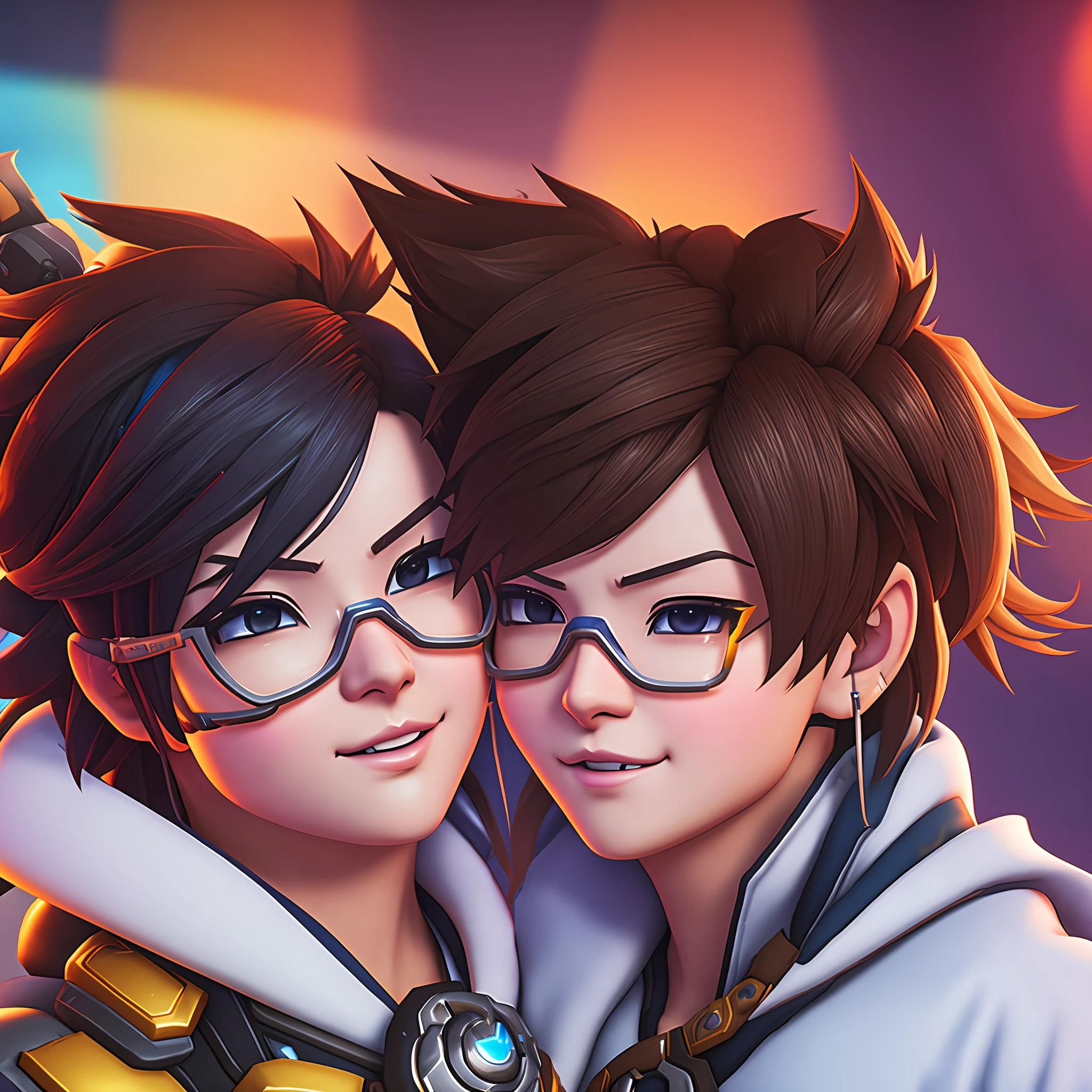 Overwatch MEI and Tracer kissing on sheets, 8K, --auto --s2