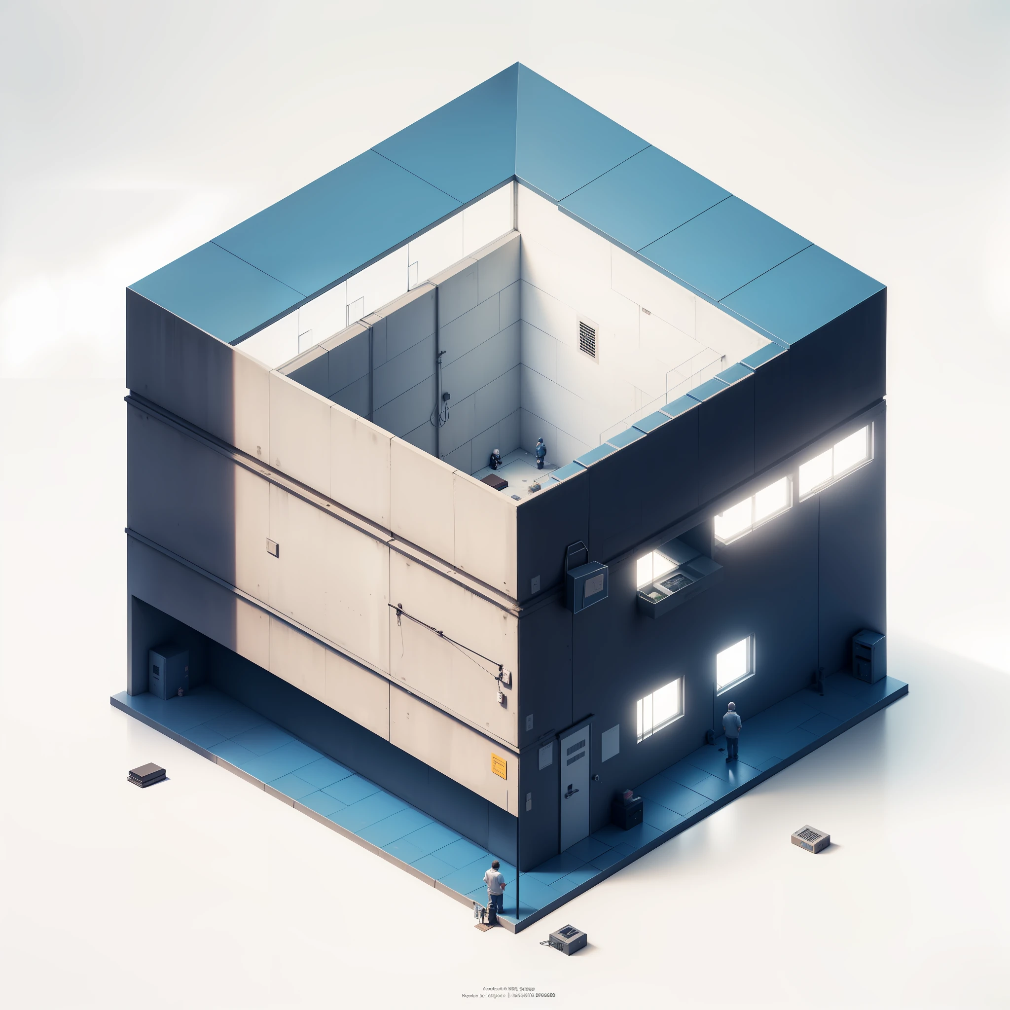 Inmates in the prison are active in the ward, best quality , blind box toy style, high detail, ray tracing, stereogram, three sided view, Op art, 8k, high details, high quality, 8k, masterpiece, ccurate --auto --s2