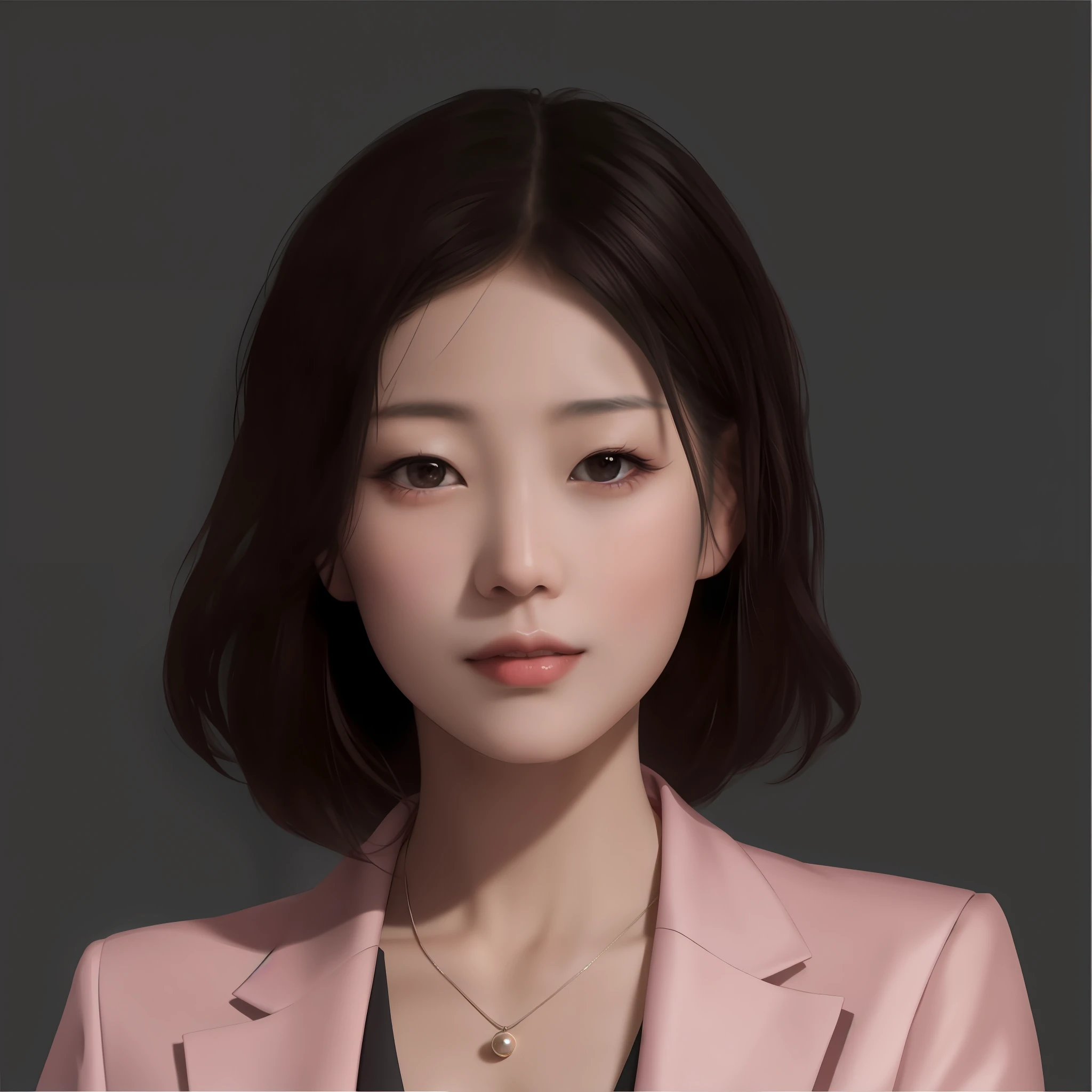 Chinese woman, 8k portrait rendering, realistic portrait, portrait, delicate hair, silky hair, short hair