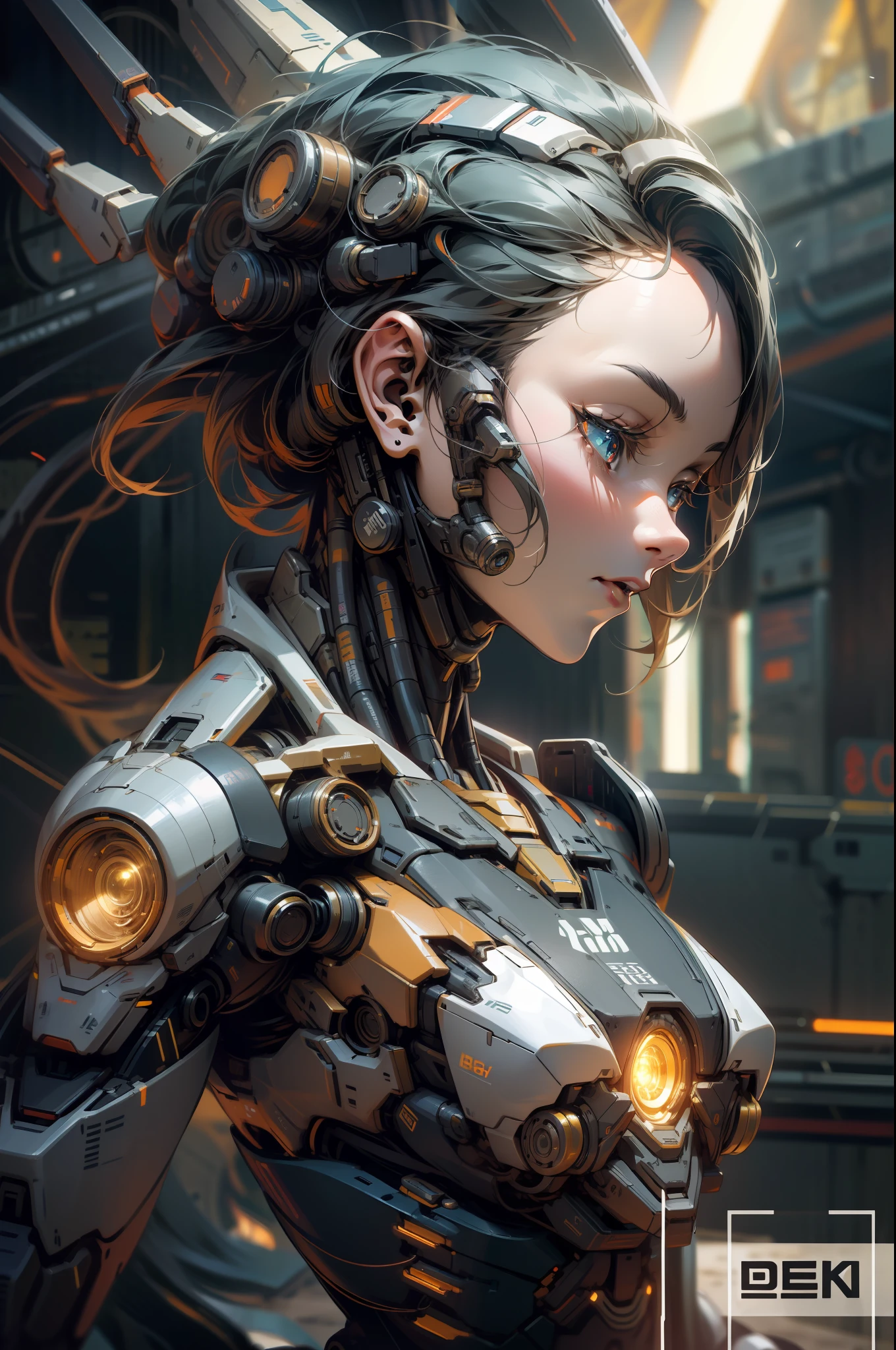 A futuristic mech warrior, in outer space, gathering energy, emitting energy shockwaves, 8K resolution, cinematic lighting, best quality, masterpiece, ((high definition))