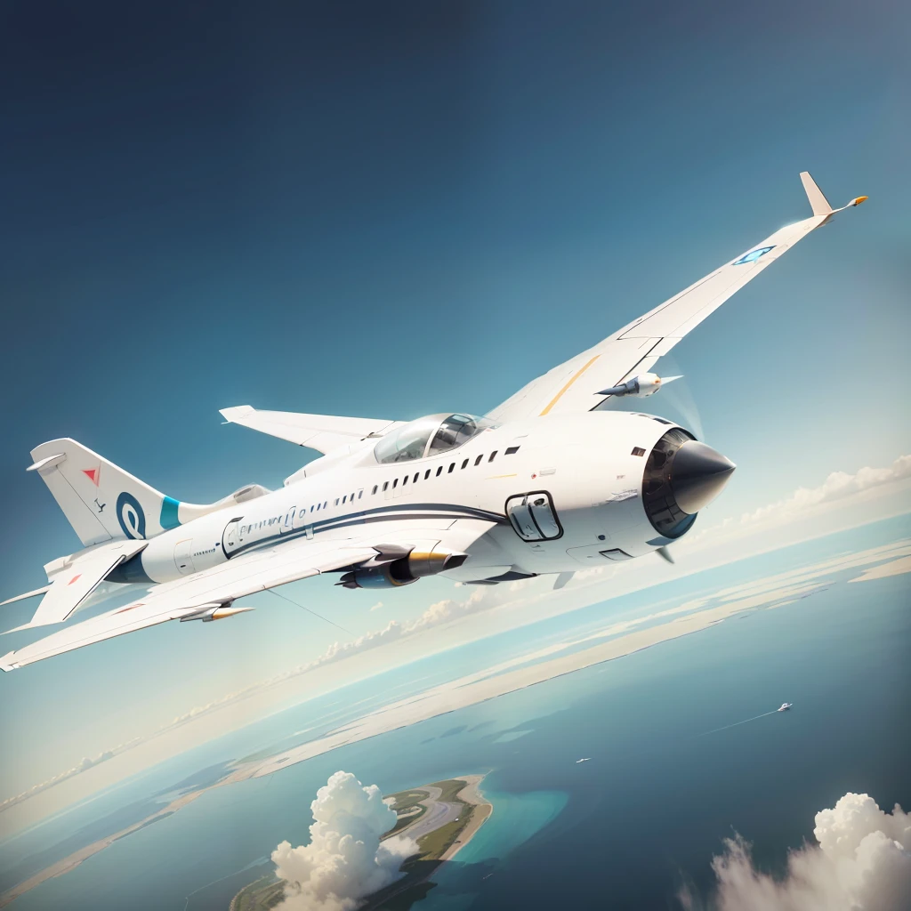 Futuristic plane flying sky, wide angle, realistic, minimalist style --auto --s2