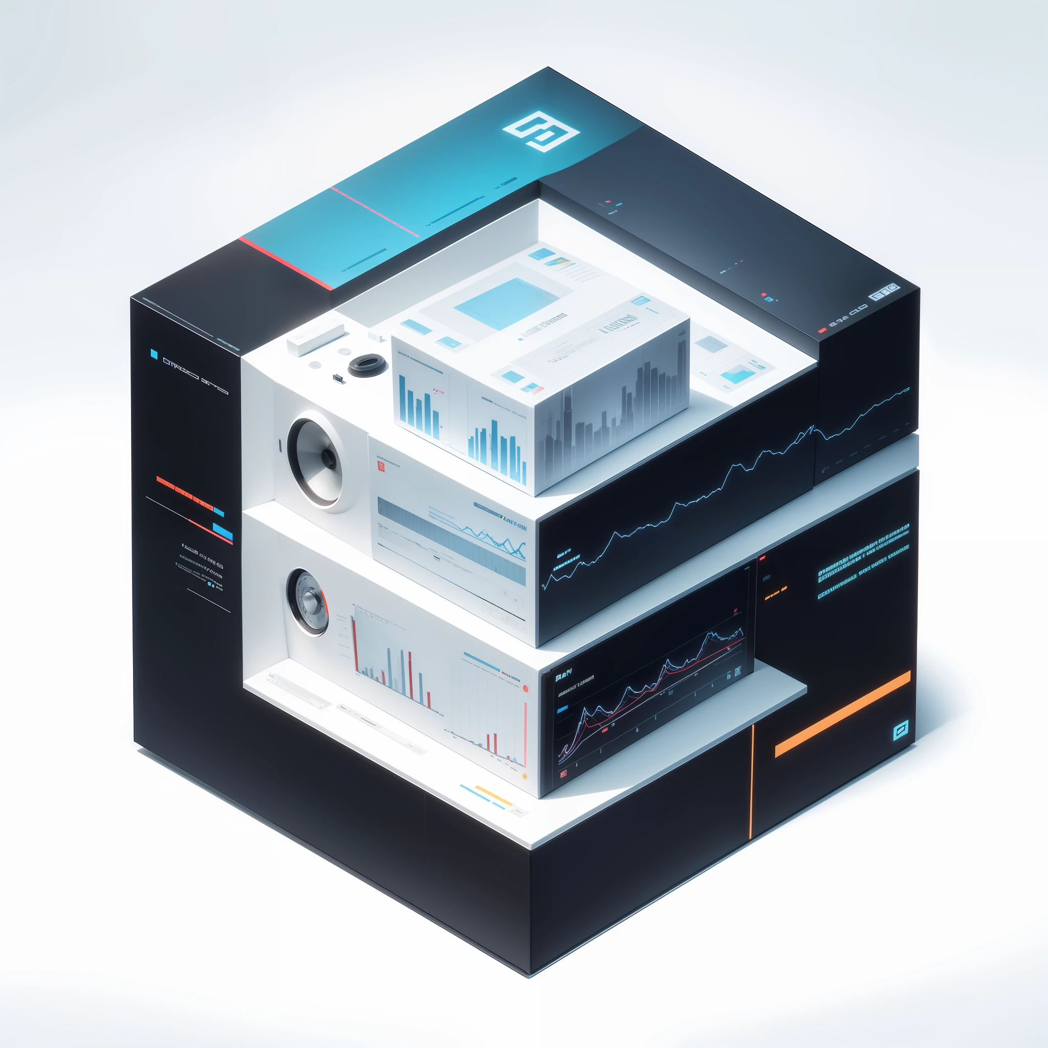finance, Informatization, currency, data, Serve, best quality , blind box toy style, high detail, ray tracing, stereogram, three sided view, Op art, 8k, high details, high quality, 8k, masterpiece, ccurate --auto --s2
