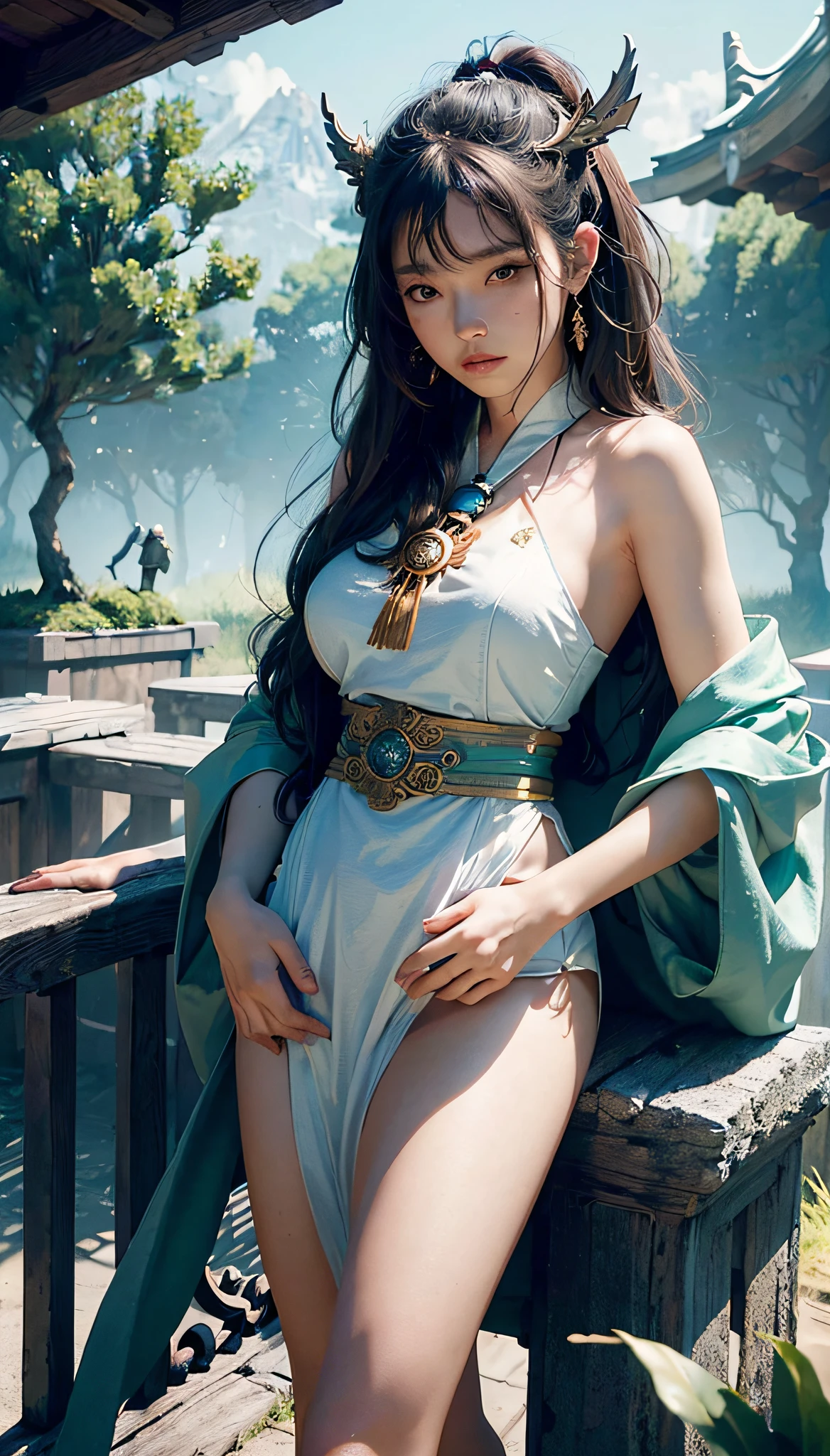 (1girl:1.3),solo,__body-parts__,
official art, unity 8k wallpaper, ultra detailed, beautiful and aesthetic, beautiful, masterpiece, best quality,Fantastical Atmosphere, Calming Palette, Tranquil Mood, Soft Shading,
Miko priestess, charm spell, talisman familiar, shrine maiden duties,