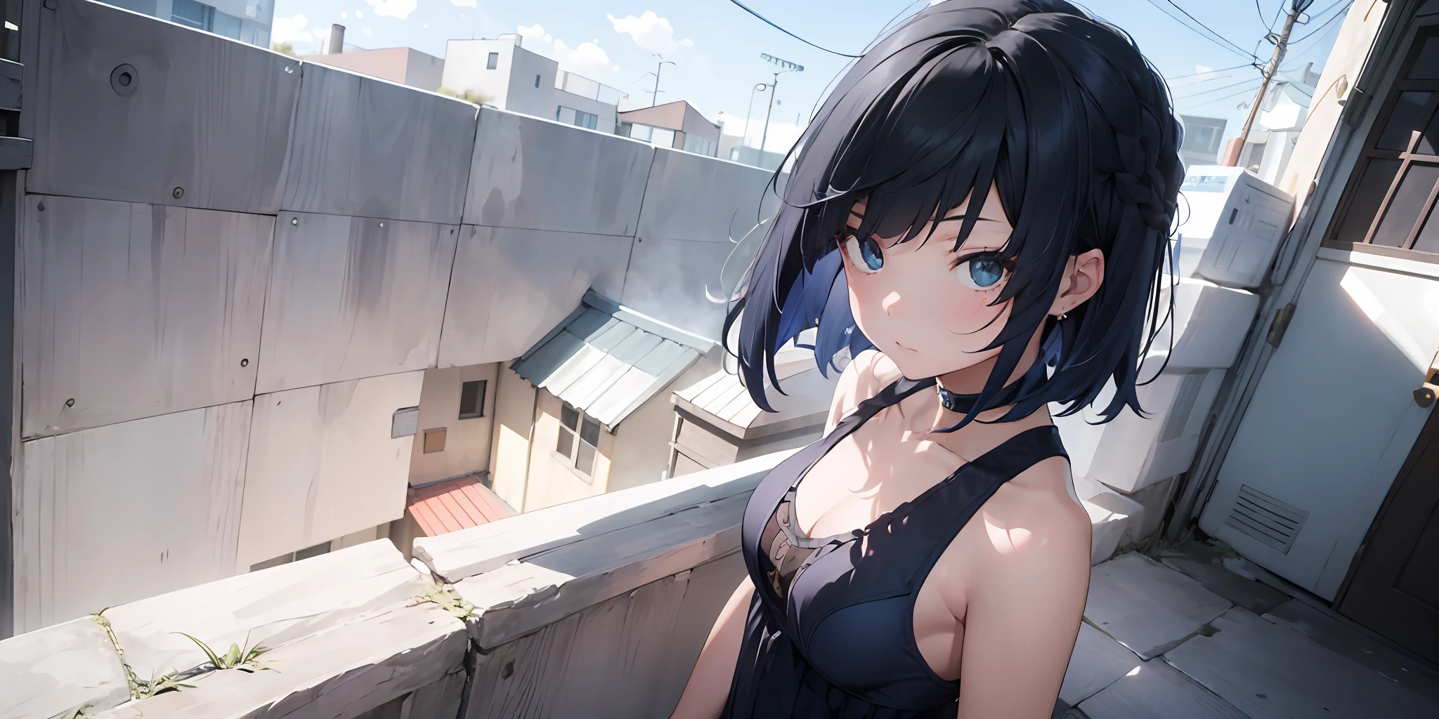 "1 girl, alone in the frame (+20% weight), create a masterpiece with a focus on the shadows. She has a slim body type, small breasts, striking pale skin, and detailed eyes. Keep the background blurry to bring attention to Yelandef's unique gradient hair and short hairstyle."