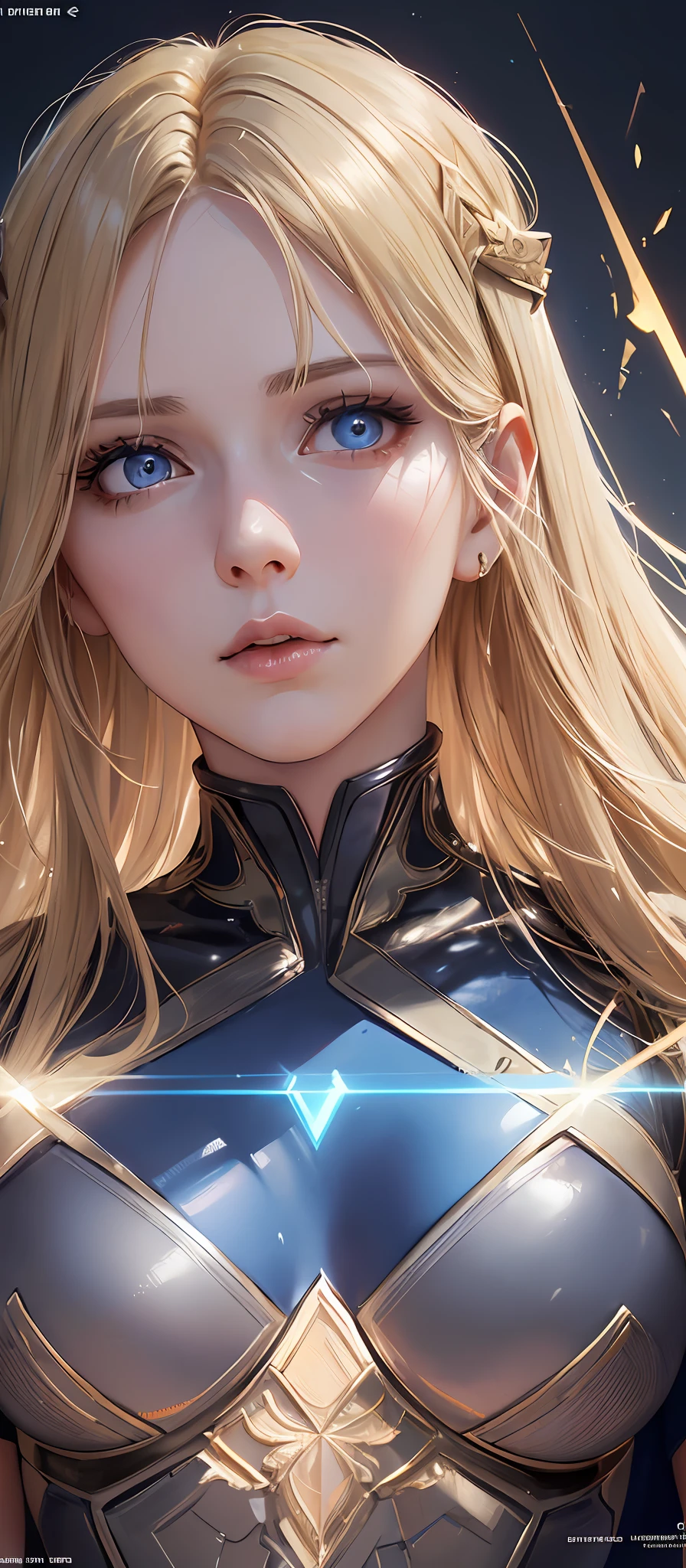 Supergirl, best quality, film, official art, sand, natural advertising art, movie wallpaper, very detailed CG uniform 4k wallpaper, intricate details, white background, upper body, facial focus, full body, concept art, making art, ( , high resolution, (realistic, photorealistic: 1.2), physically based rendering, mechanics, reflection, realism, cyberpunk, symmetry front view closeup avatar eyes symmetry face very sharp realistic focus awarded mask painting film light 1, wick, (illustration: 1.1), thin, fair skinned, delicate face, king robe, glow, pantyhose, (long blonde hair), blue eyes, supernan symbol S on chest, battlefield, chip, glow, sword --auto --s2