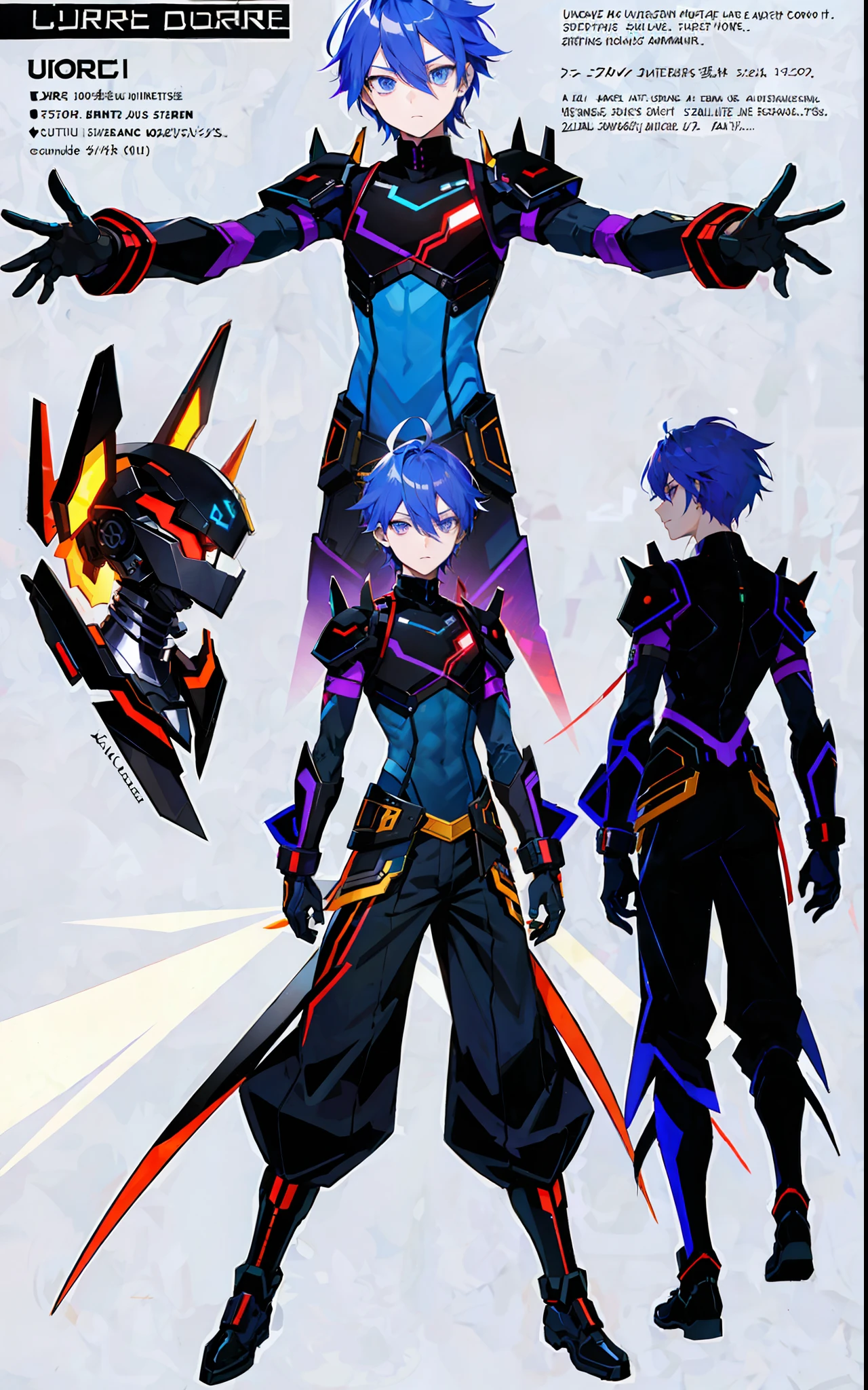 glitchcore, oc design, original character, male, androgenous, unique design, unique hair, fullbody, back and front view, comprehensive viewage, reference sheet, weirdcore, comic artstyle, manga artstyle, expirimental artstyle, modern clothes, scenecore aesthetic, action pose