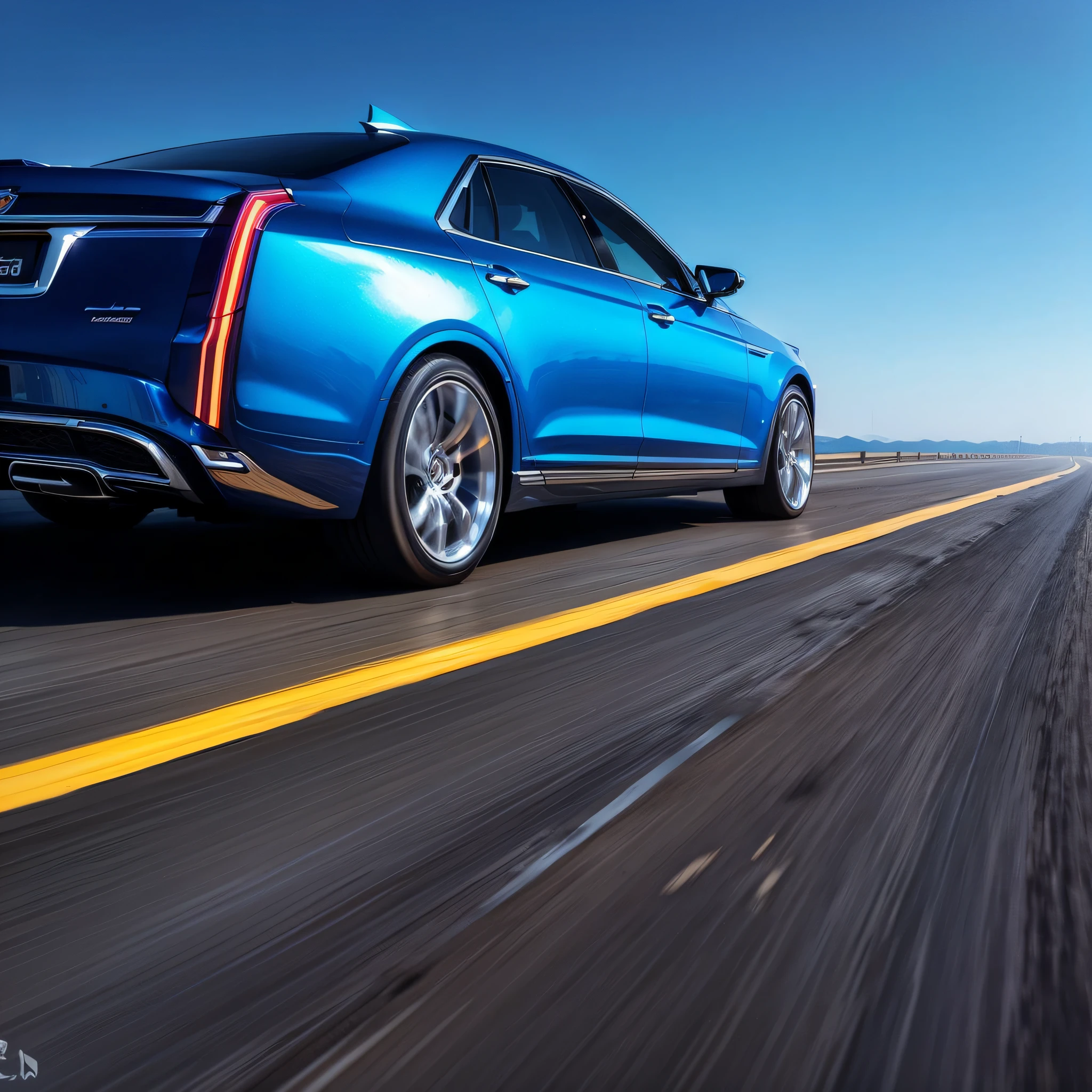 A cadilac at high speed