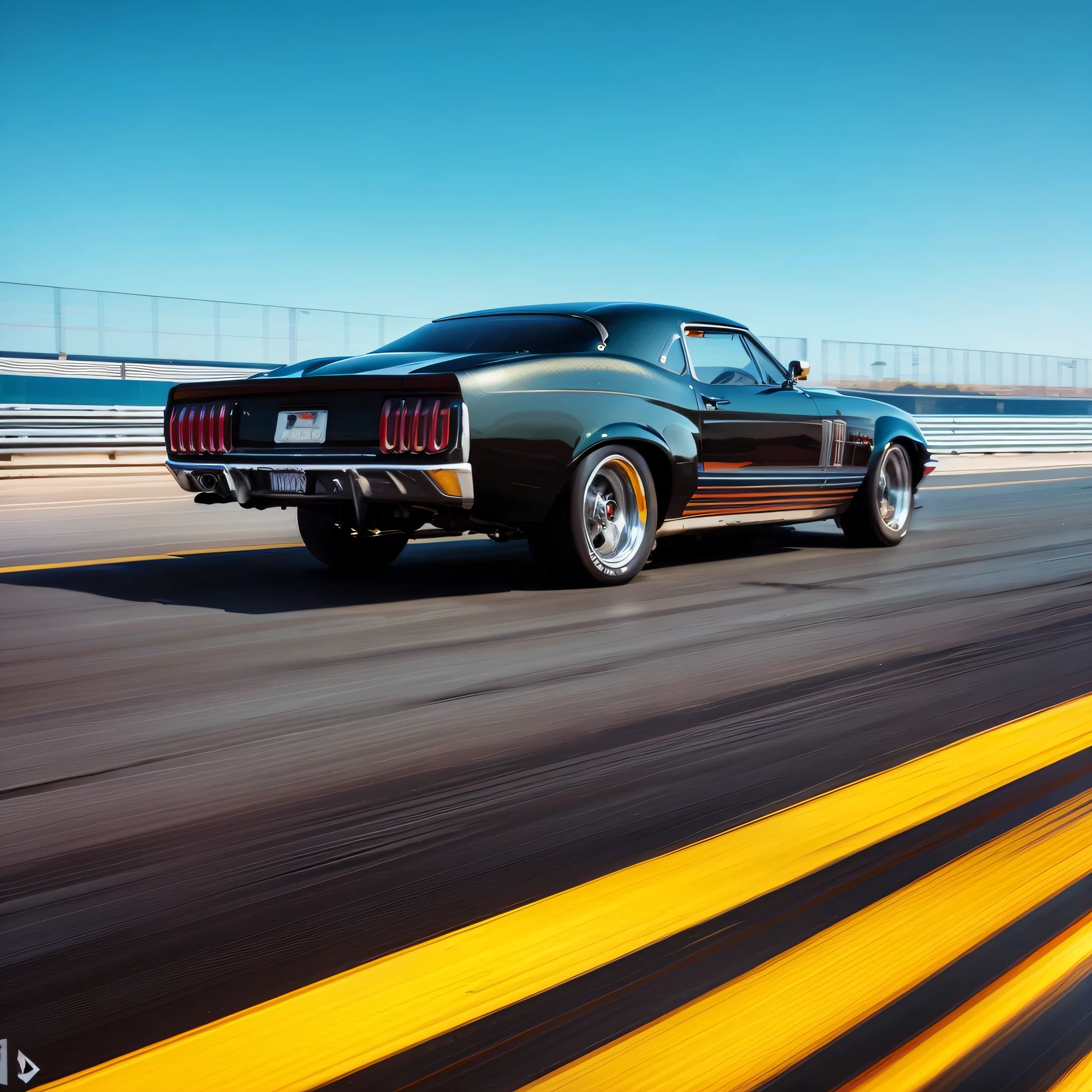 "(masterpiece),anime, best quality,dynamic speed sensation,bright and colorful colors,blurry background,perspective distortion, american style car racing, night race,high speed light trails, motion blur,red headlights"