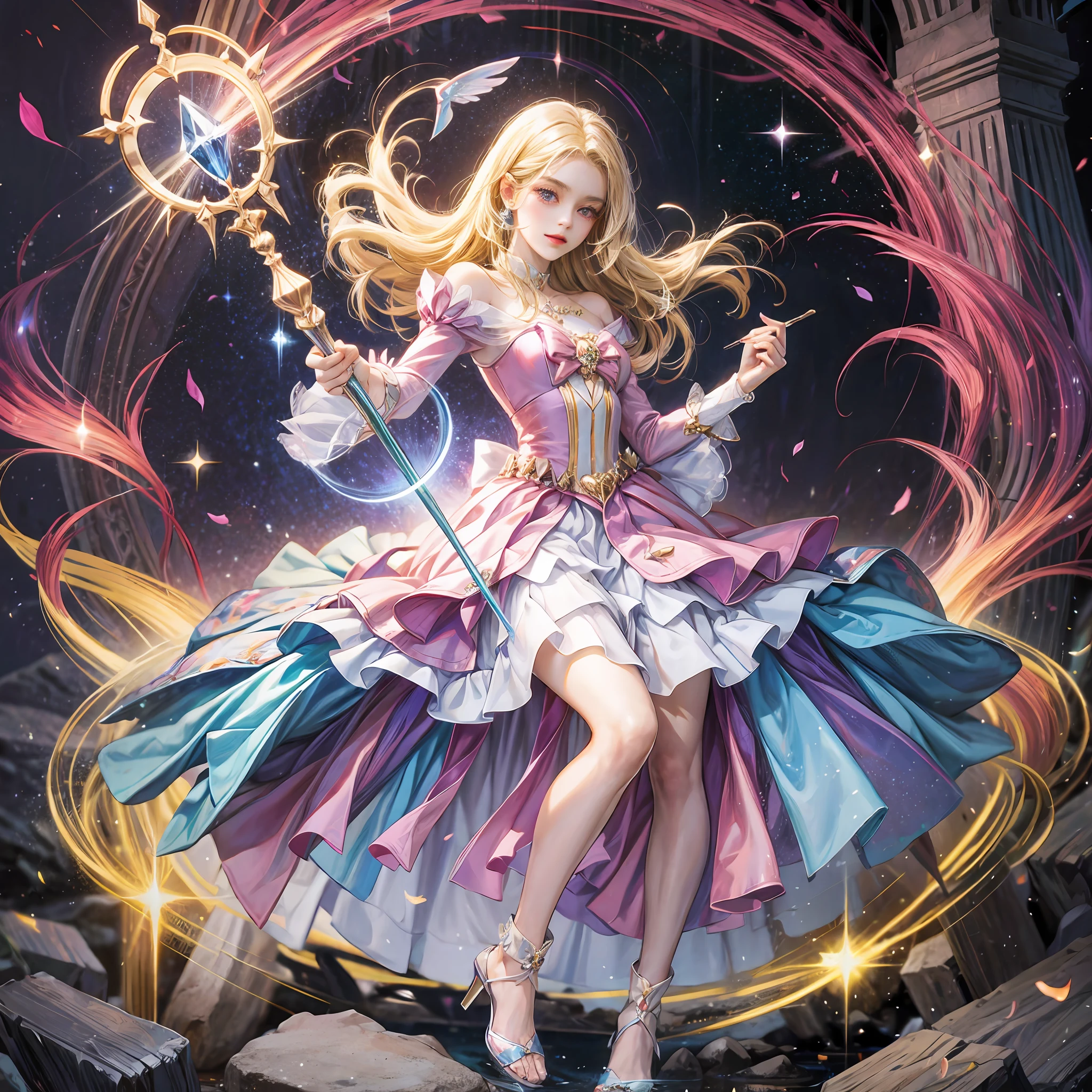 Princess Cut, magical girl, full body, holding magic wand --auto --s2