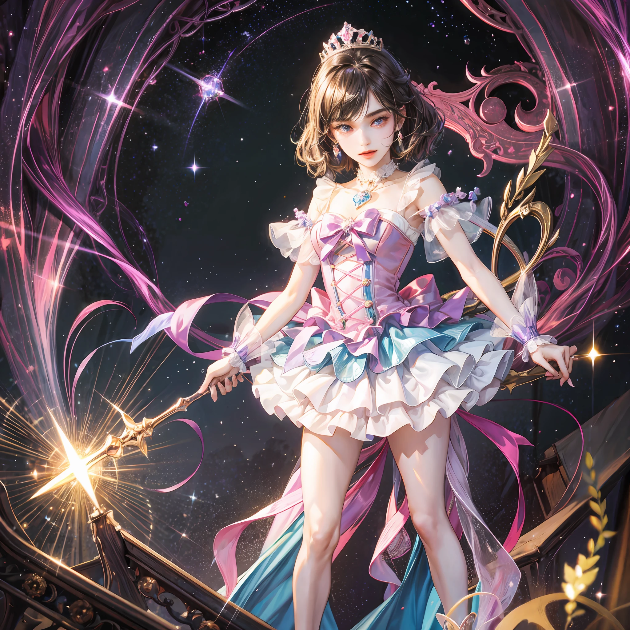 Princess Cut, magical girl, full body, holding magic wand --auto --s2