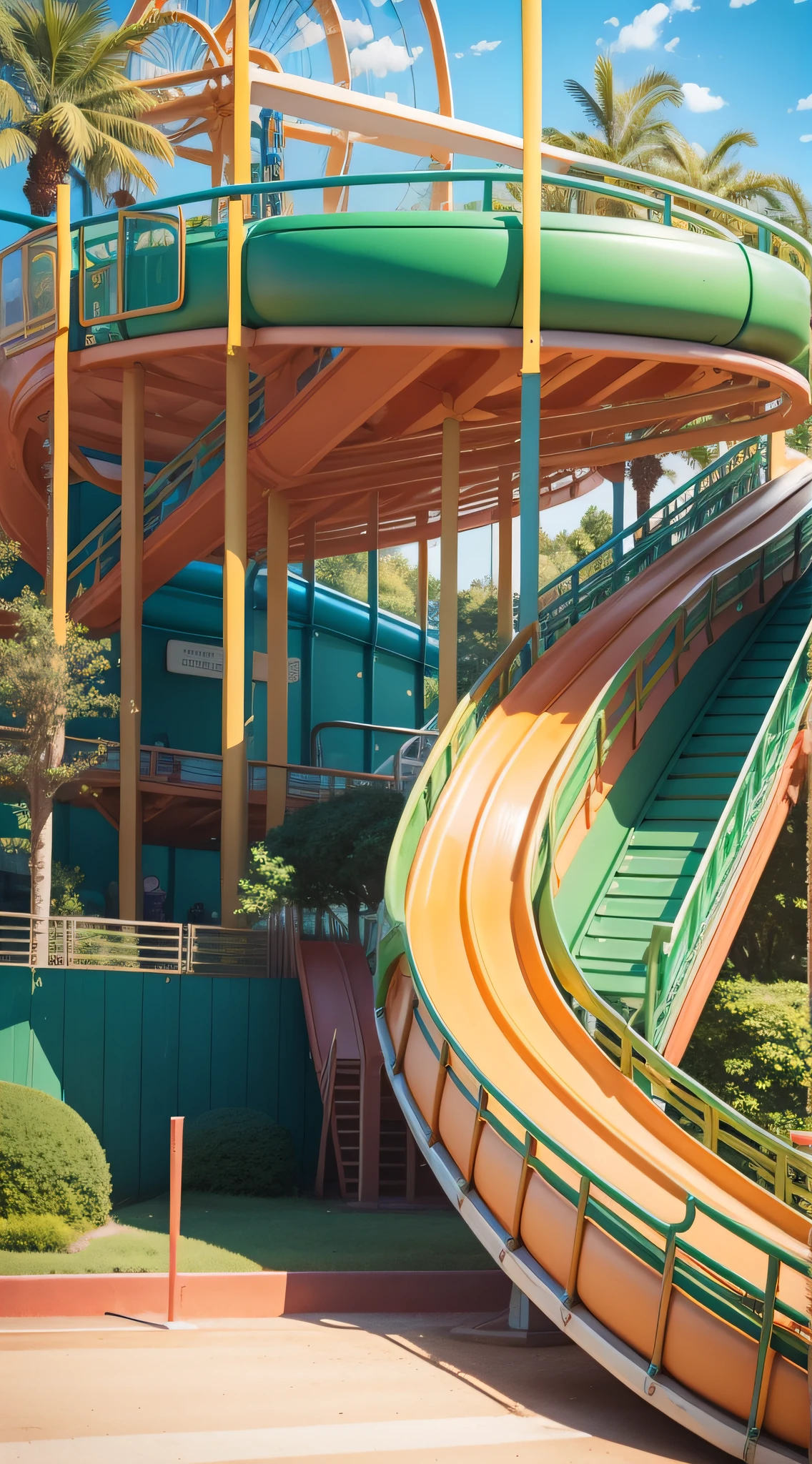Amusement park slide, slide close-up