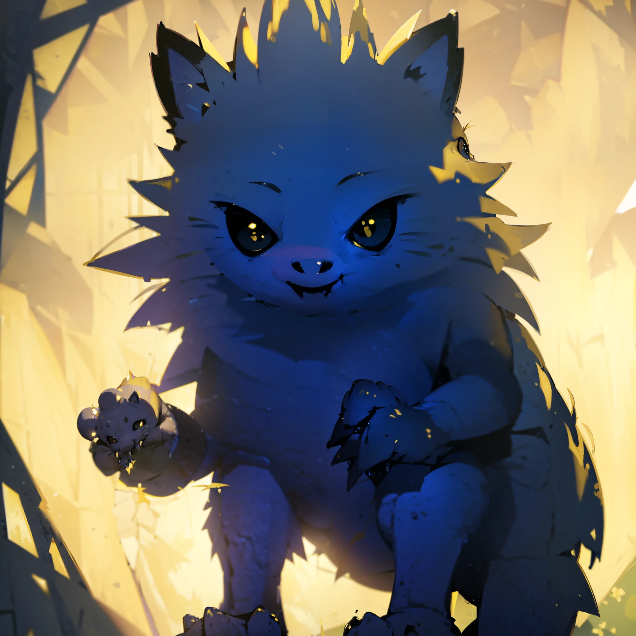 Yellow hedgehog, 1animal, cute, FX monster