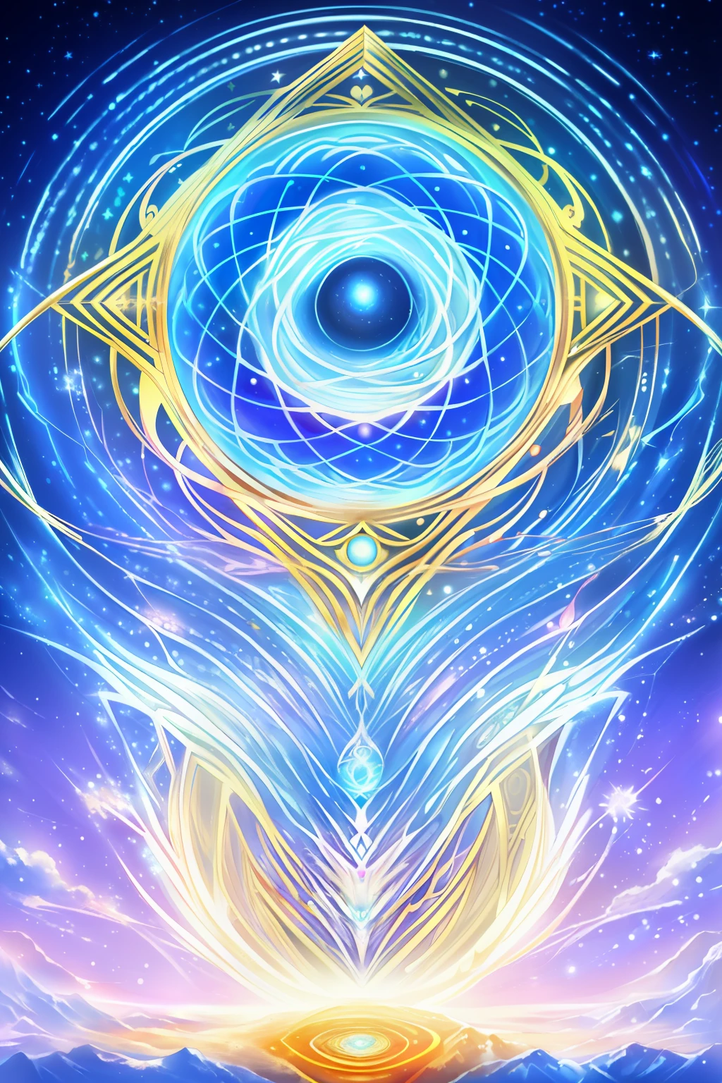 Prompt: ``(((the face of God)))a visual representation of the Fibonacci sequence, metaversal vortex, astral plane, ethereal, cosmos, across the Multivursal expanse, timeless, surreal, beautiful, breathtaking,enigmatic, oneness, singularity, omniscient, omnipotent, omnipresent, creation, creator, timeless, infinite, nirvana, ascension, UHD, ultrarealistic, Gigapixel, depth of field, vivid color palettes, gradient, neon, prismatic, space art, sacred geometry``