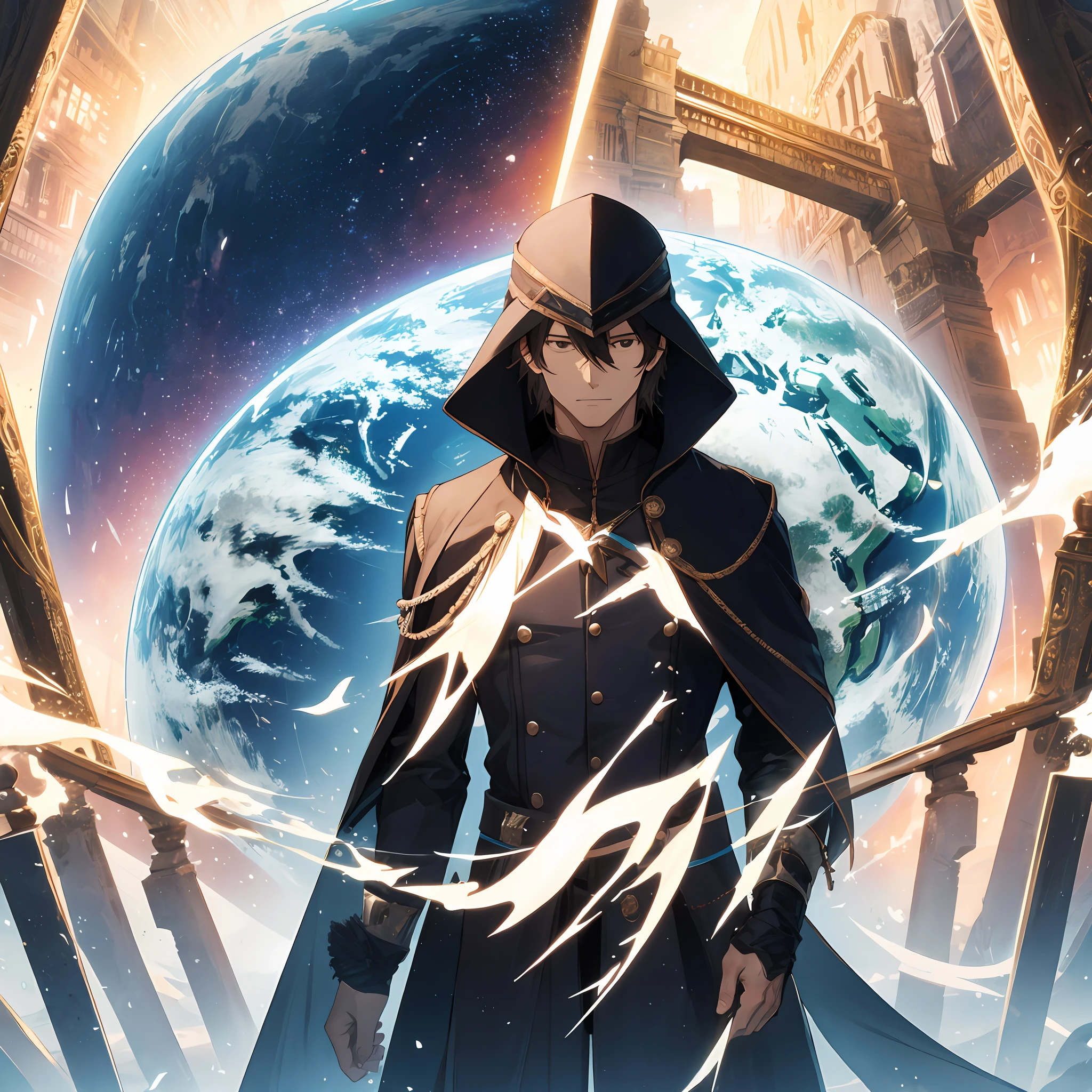 Across the earth, a man, return,