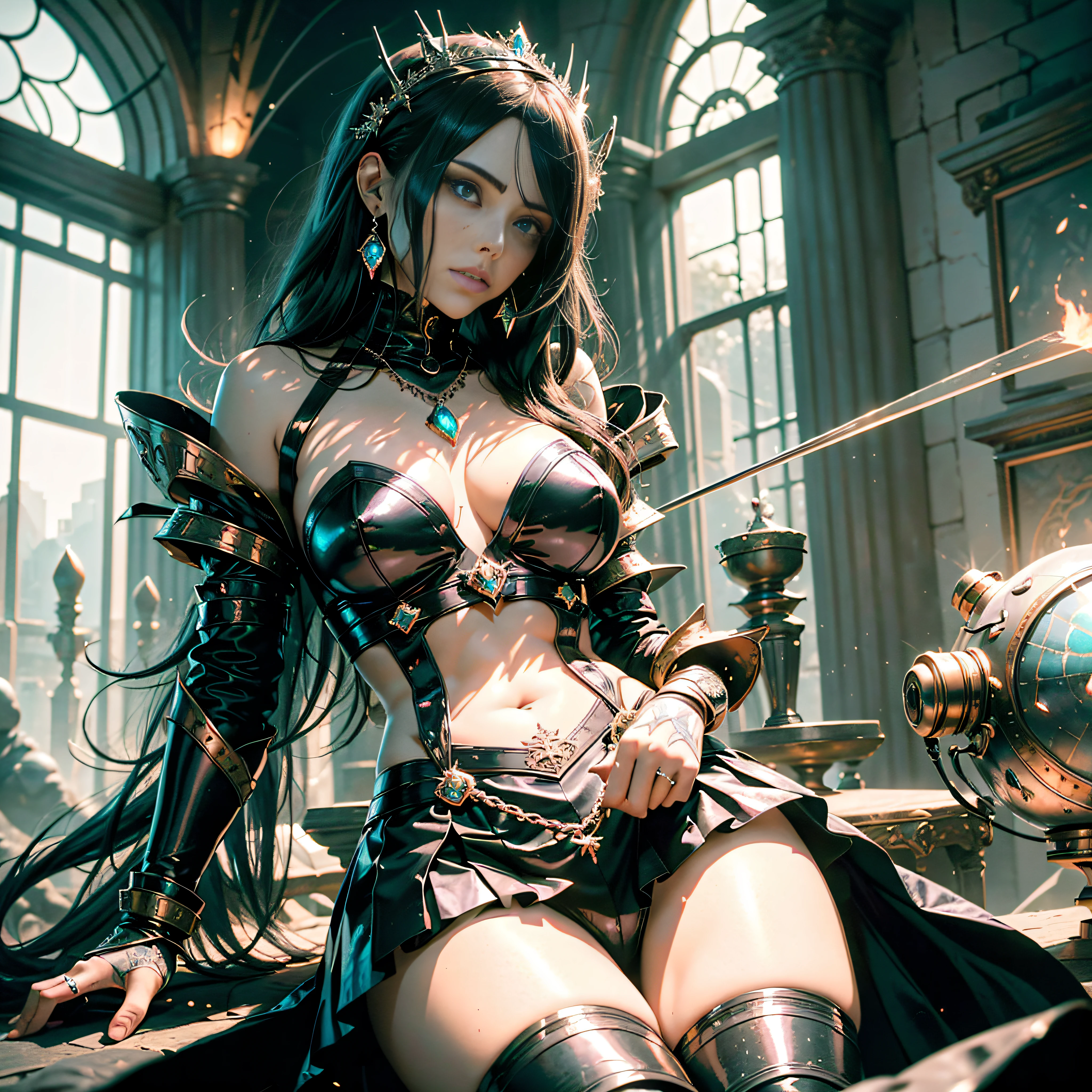 raw Magic metal robot female dominated varied angle below-close near a Will-o'-the-wisp full-plated-armor-massive chaos dark evening Pro-photorealism lights sun illumination luminescence depth resolution optimal perfection ultra precise maximum Lightning contrast global illumination cgi vfx sfx sfx reflex ultra detail Octane rendered extremes enhanced graduated UHD XT3 16K DSLR HDR UnrealEngine5 romm rgb pbr 3dcg fxaa blu-ray color-coded backlighting anti-aliasing fkaa txaa rtx ssao opengl-shaders glsl-shaders post-processing post-production cell-shading tone-mapping equirectangular 360 meticulously entangled a magical wizard burning fire incandescent embers calciferous hearth "the travelling castle" cremations heart A necromancer Dark style Vampire Tourmaline 16k "Wanda Maximoff" Elizabeth Olsen 32years muscular symmetrical body heavily dressed Cosplay 16K "Scarlet Witch" turquoise ultra-beautiful eyes lazuli delicate soft face glowing effect tyndall mouth Open teeth smile (detailed high skin: 1.3) Bokeh absurd 16k short hairstyle suave seductive dramatic bridaldress shoulders lace white shirt sleeves white lace best ratio four fingers and an inch Magic hands: 1.3 clavicles papillotes silk satin felt seam strange corsait navel skirt loose swinging spinel thick leather thighs covered garters revealing legs boots solid bulky fur black abundant short Indigo thick underwear imposing fullbodye heart armor "Heavy Metal" metallic 16k magic covered flat opal bands copper chainmail chrome ruby throne occult Crystalline 16k War submit devastated temple Lava-window-dazzling strike multishoot-plasmalight ruin 16K Guweiz and James Jean by tattoo CGSCOSITY, etc. nsfw