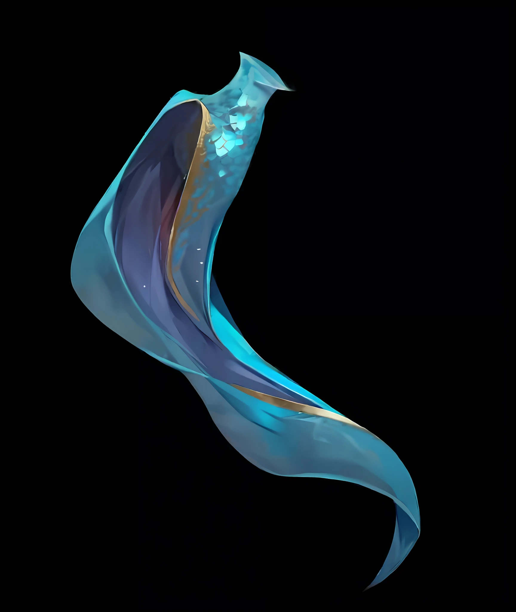 Close up of blue-purple sleeves flowing in the air, flowing sleeves, long sleeves, antique sleeves, flowing materials, flowing fabrics, scaly textures, flowing aqua green silk, flowing realistic fabrics, flowing blue-green silk, silk flowing in the wind