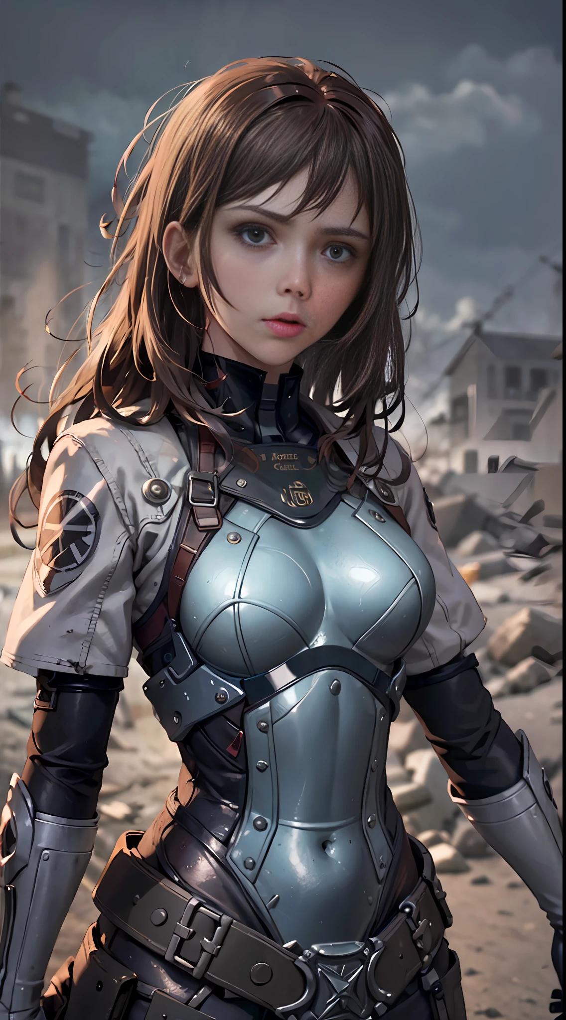 a girl, war, special effects, magician, detail, monster, cinematic lighting, atmospheric perspective, 8k, super detail, high detail, high quality, high resolution, masterpiece