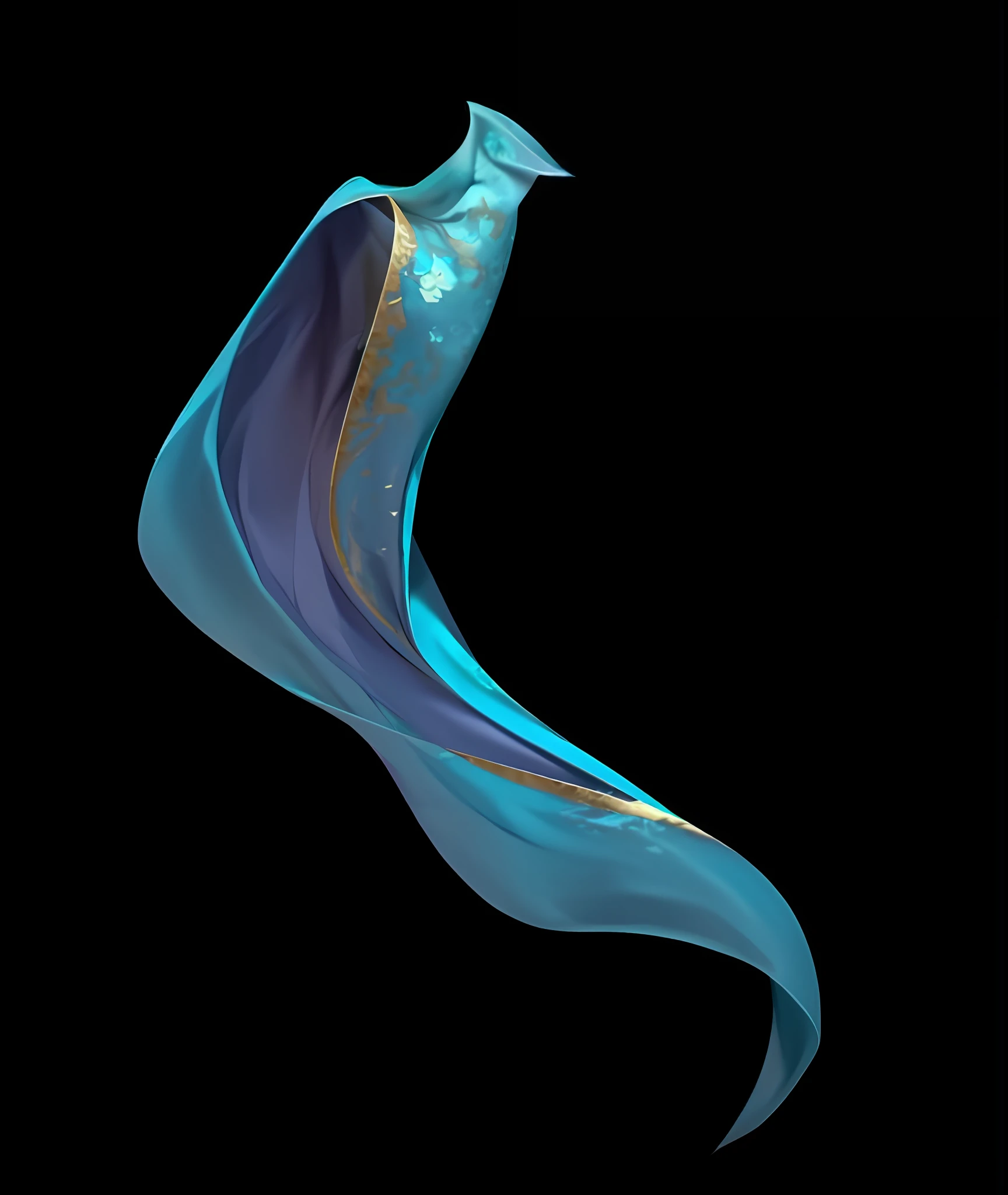 Close up of blue-purple sleeves flowing in the air, flowing sleeves, long sleeves, antique sleeves, flowing materials, flowing fabrics, scaly textures, flowing aqua green silk, flowing realistic fabrics, flowing blue-green silk, silk flowing in the wind