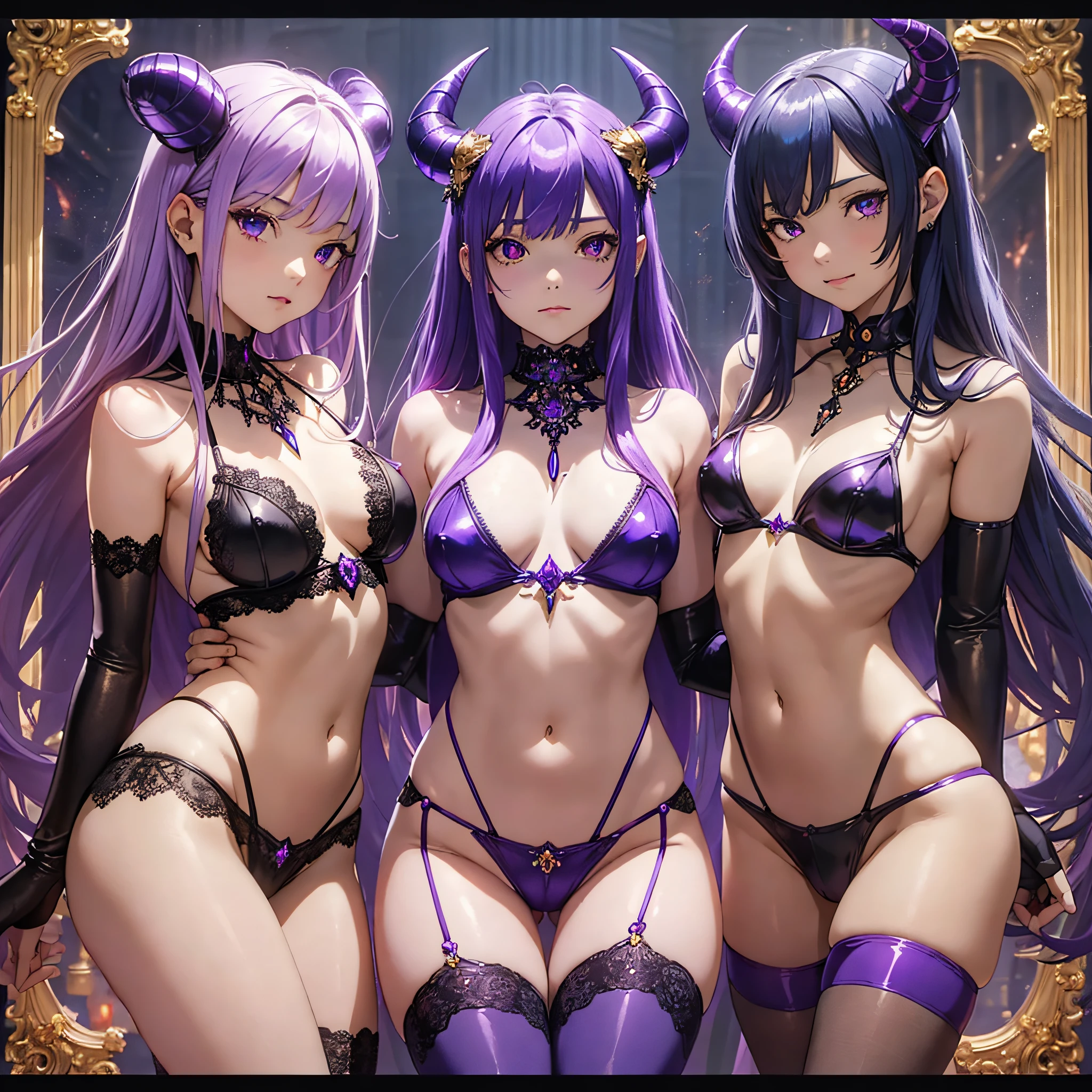 (masterpiece: 1.2, best quality), (1 , solo), small breasts, (Dynamic posture), (shiny skin, purple skin), demon girl, purple skin thin and lacy gloves, (small demonic horns:1.1), (Lilith\(Darkstalkers\)), (heaven), fringe, (jewelry, golden ornament:1.15), large pelvis, blue (pantyhose:1.1) --auto --s2