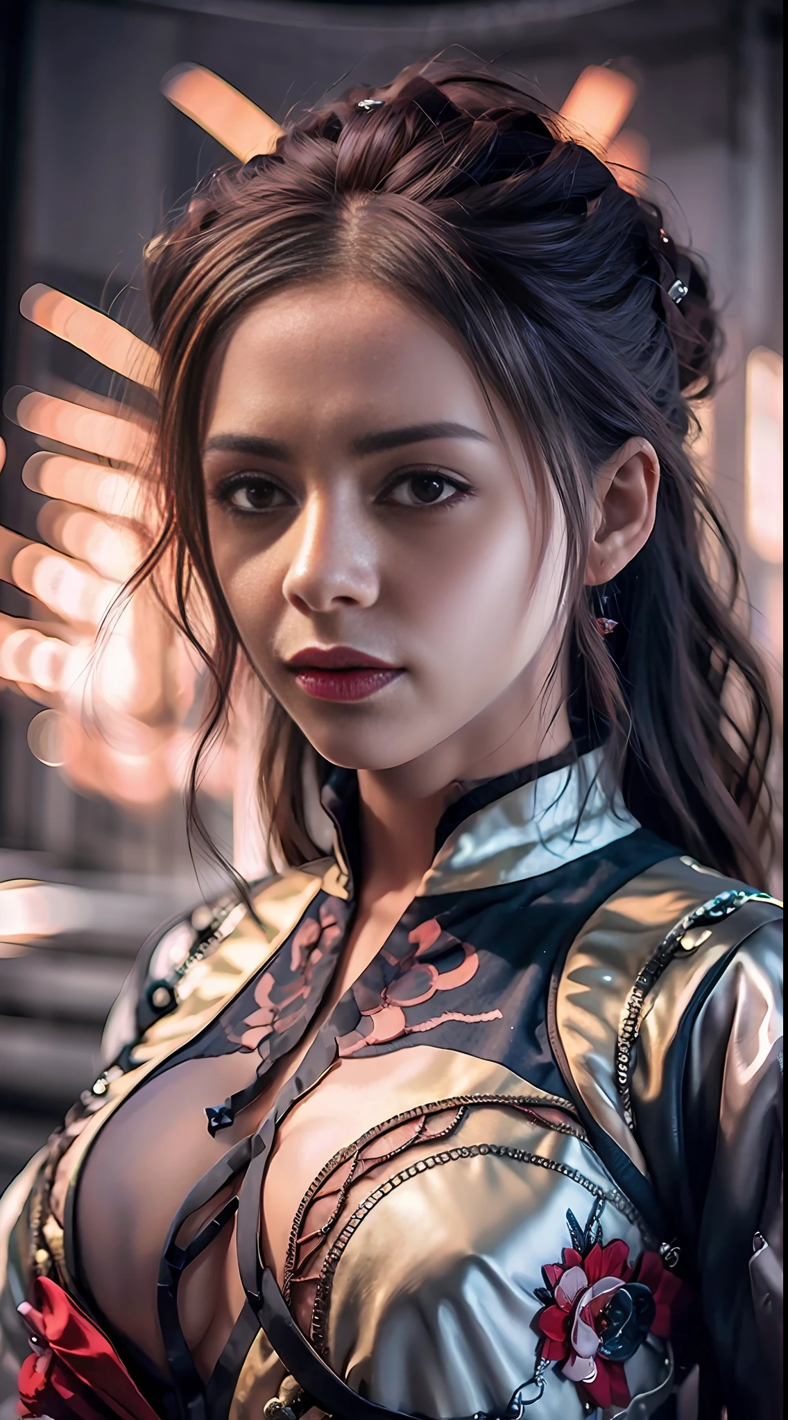 a girl, war, special effects, magician, detail, monster, cinematic lighting, atmospheric perspective, 8k, super detail, high detail, high quality, high resolution, masterpiece