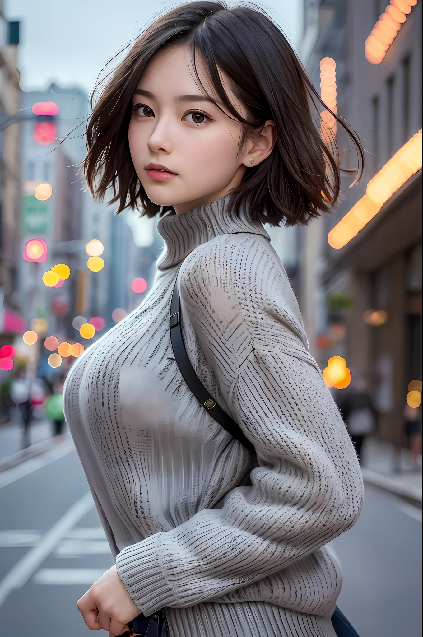 (Best Quality: 1.2) (4k:1) (Very high resolution: 1.1) (Realistic Photos:1.1) , (Ultra Detailed CG:1.1) ,
1 girl, solo (big: 1) (detailed face: 1), (black hair, short bob hair: 1),
(Virgin Killer Sweater: 1.1) , Side , Turtleneck , Thongy panties , Presentation ass , Composition from diagonally behind,
embarrassing,blush , cowboy shot, standing ,very cute,floating
(Detailed background:1.1) , Outdoor , Street , Architecture , Midnight , Moonlight (Movie lighting: 1.1)