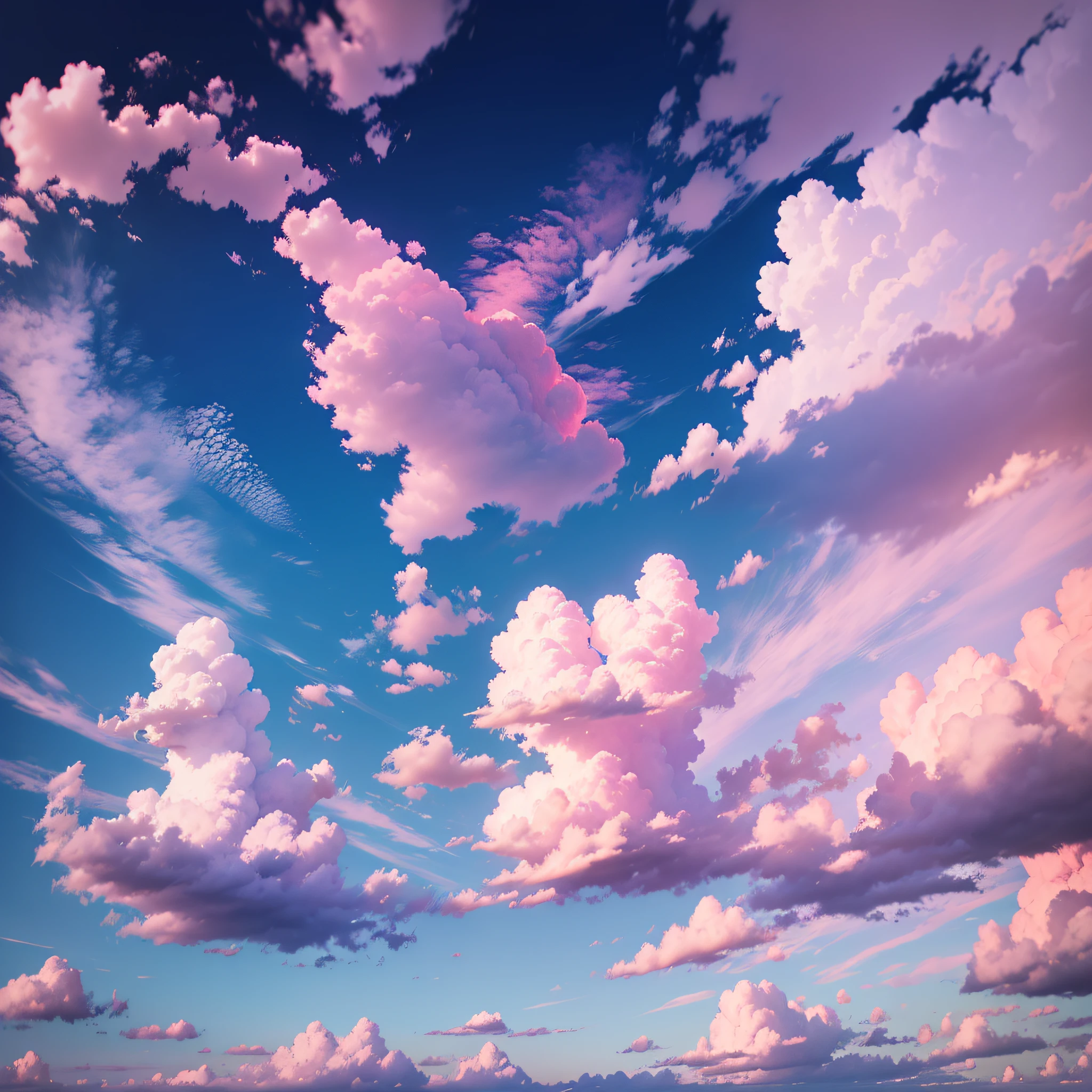 No background cloud map, bright sky, environmental contrast, rainbow clouds, colorful, pink clouds, sky castle