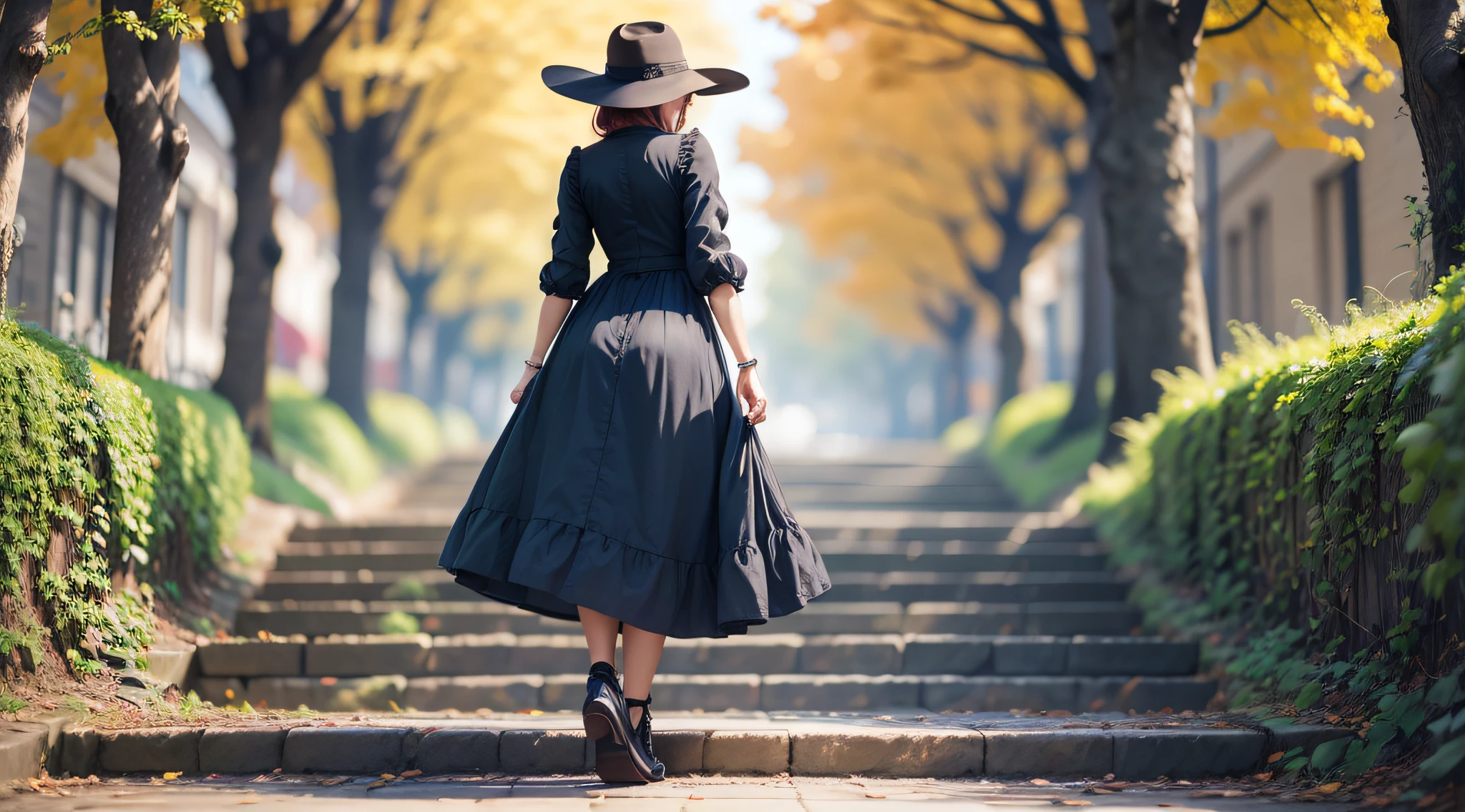 a woman seen on her back, dress, Every little step you take is a breakthrough
