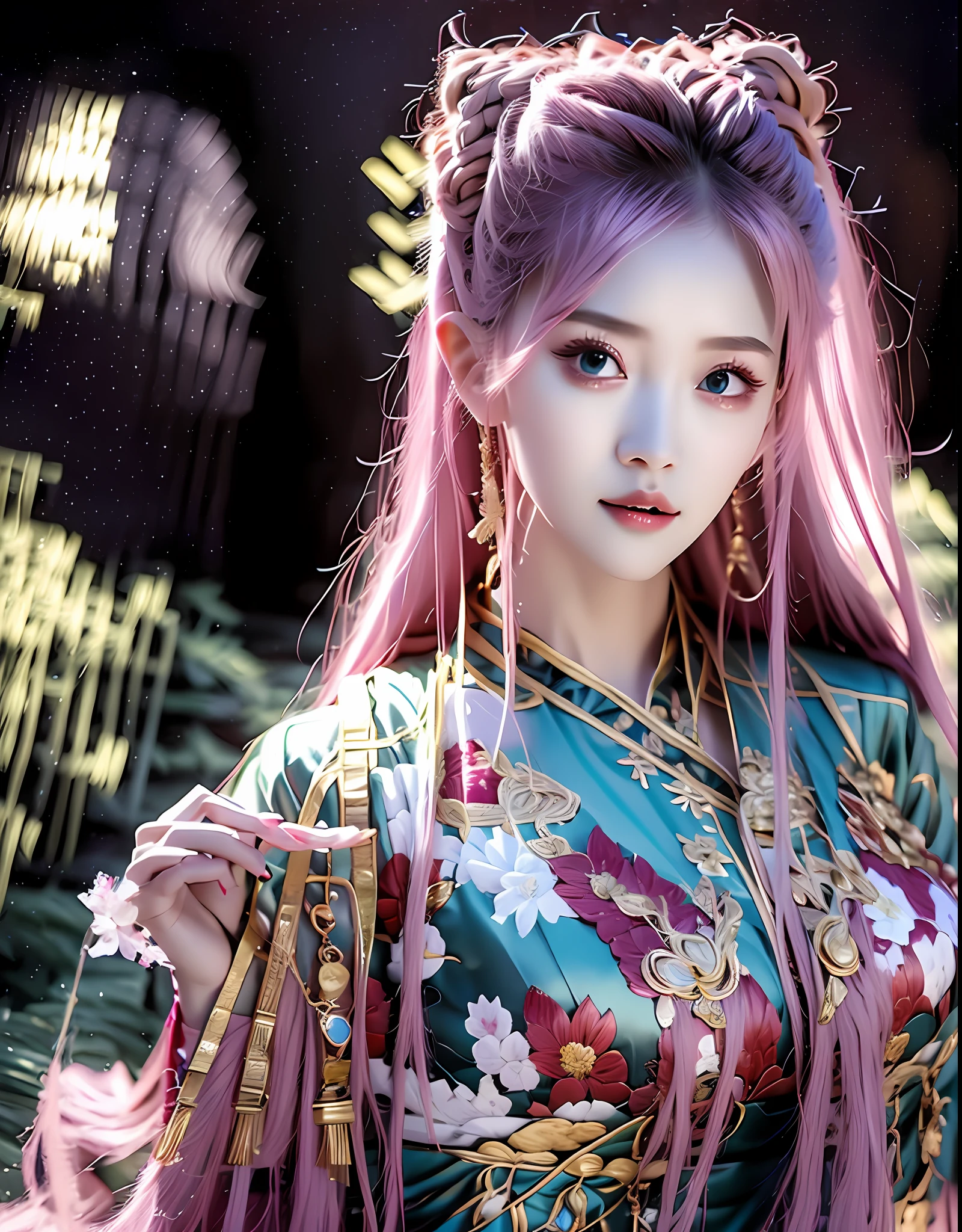 Close-up of a woman in an embroidered dress, very beautiful beauty, surrounded by auspicious clouds, Chinese fantasy, beautiful digital artwork, Ross Tran 8 K, Zhang Jingna, Xian Xia Fantasy, CGsociety and Fenghua Bell, Chinese style, dragon-inspired cloth robe, Ross Tran and WLOP, sea queen Mu Yanling, inspired by Chu Derun