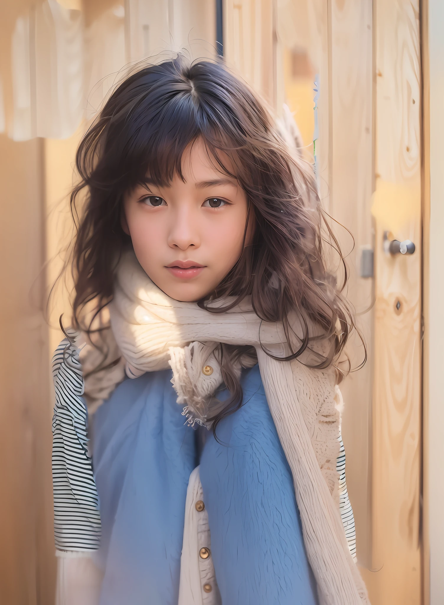 Girl standing in front of background, natural hair